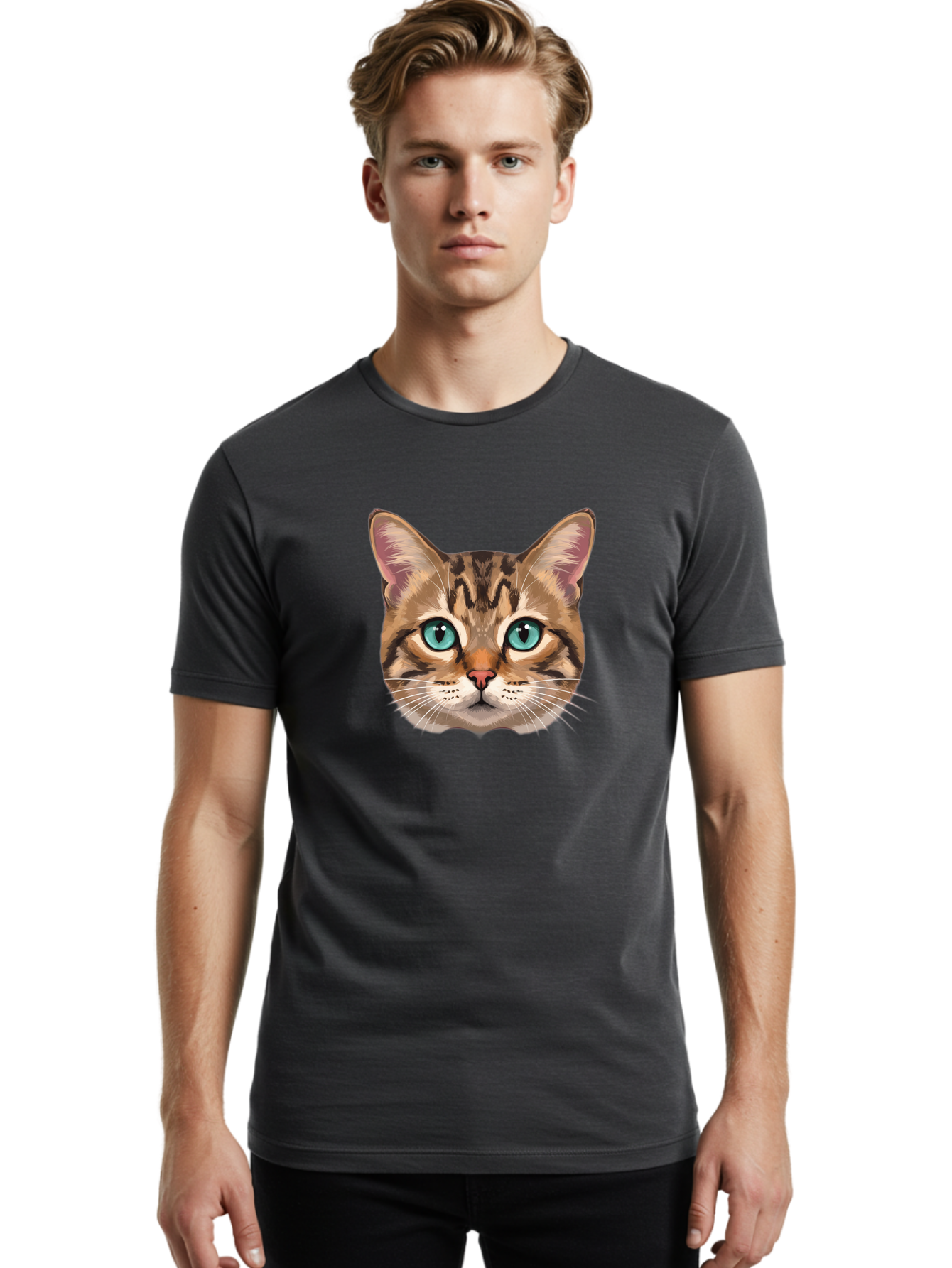 Cat-Face Men'S Graphic Tee, 100% Cotton, Comfortable Casual Summer Wear, Machine Washable, Vintage Camera, Old Camera, Antique Camera, Black Camera, Classic Photography, Photography Equipment, Nostalgic Device, Film Camera, Camera Art Bah703