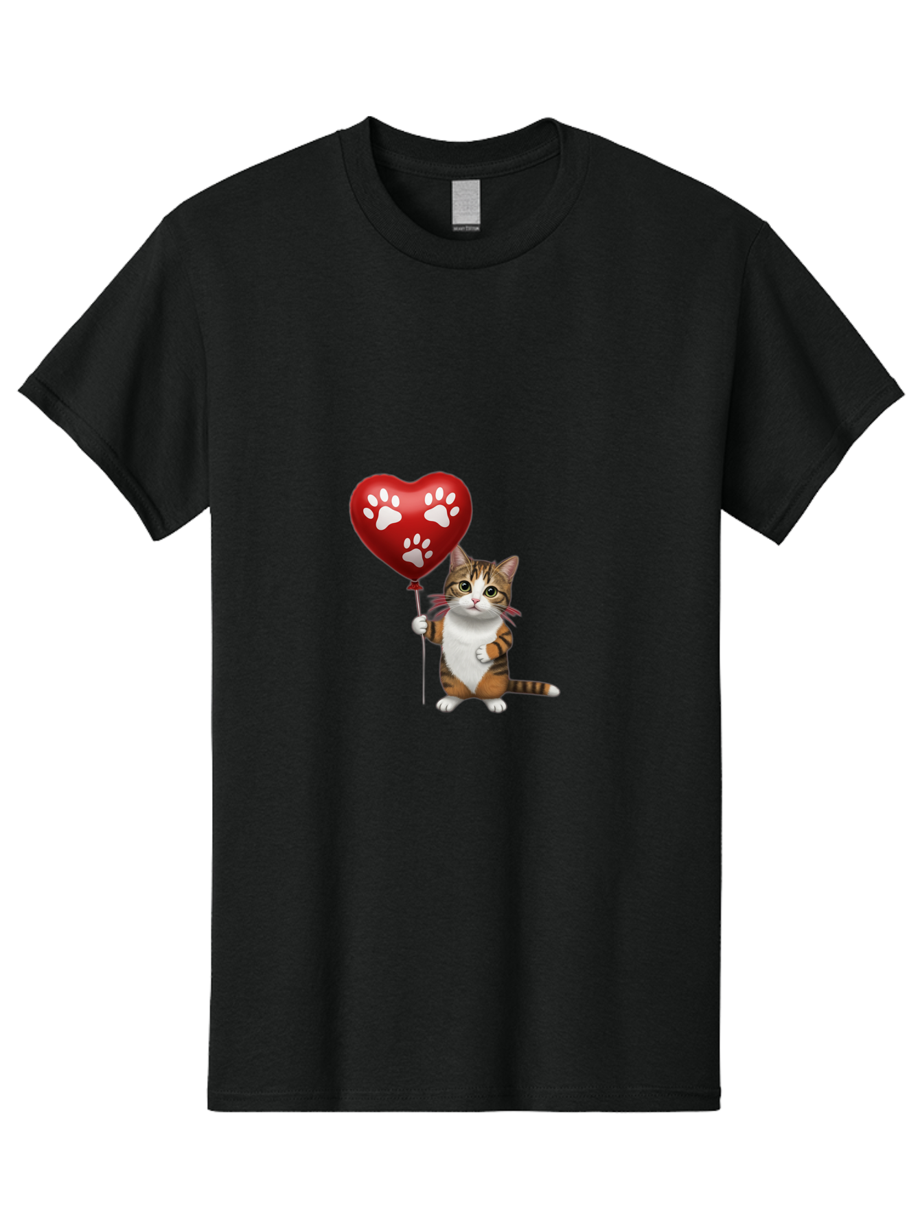 Cat-Holding-Heart-Balloon Men'S Graphic Tee, 100% Cotton, Comfortable Casual Summer Wear, Machine Washable, Vintage Camera, Old Camera, Antique Camera, Black Camera, Classic Photography, Photography Equipment, Nostalgic Device, Film Camera, Bah704