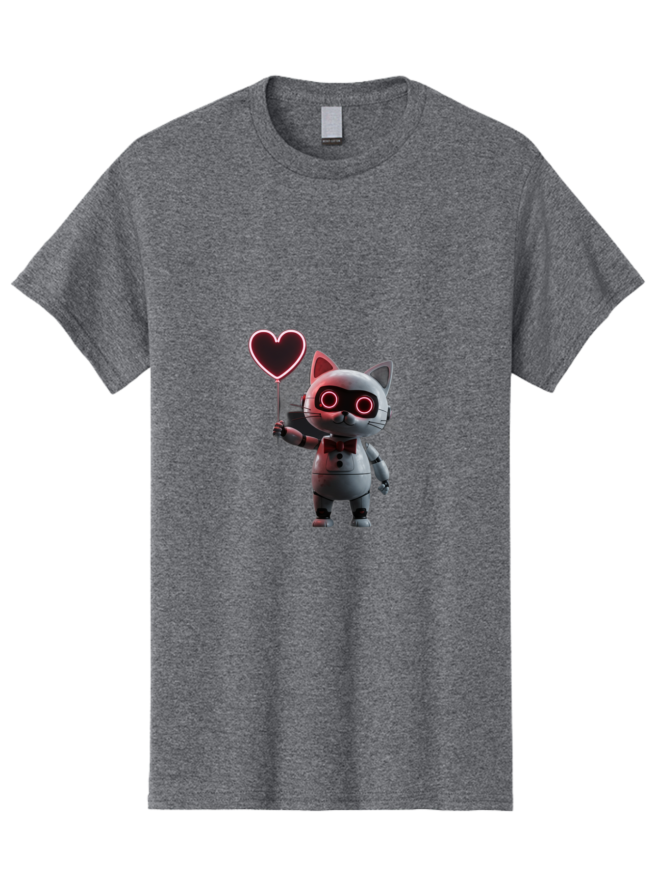 Cat-Robot-Heart Men'S Graphic Tee, 100% Cotton, Comfortable Casual Summer Wear, Machine Washable, Vintage Camera, Old Camera, Antique Camera, Black Camera, Classic Photography, Photography Equipment, Nostalgic Device, Film Camera, Camera Art Bah706