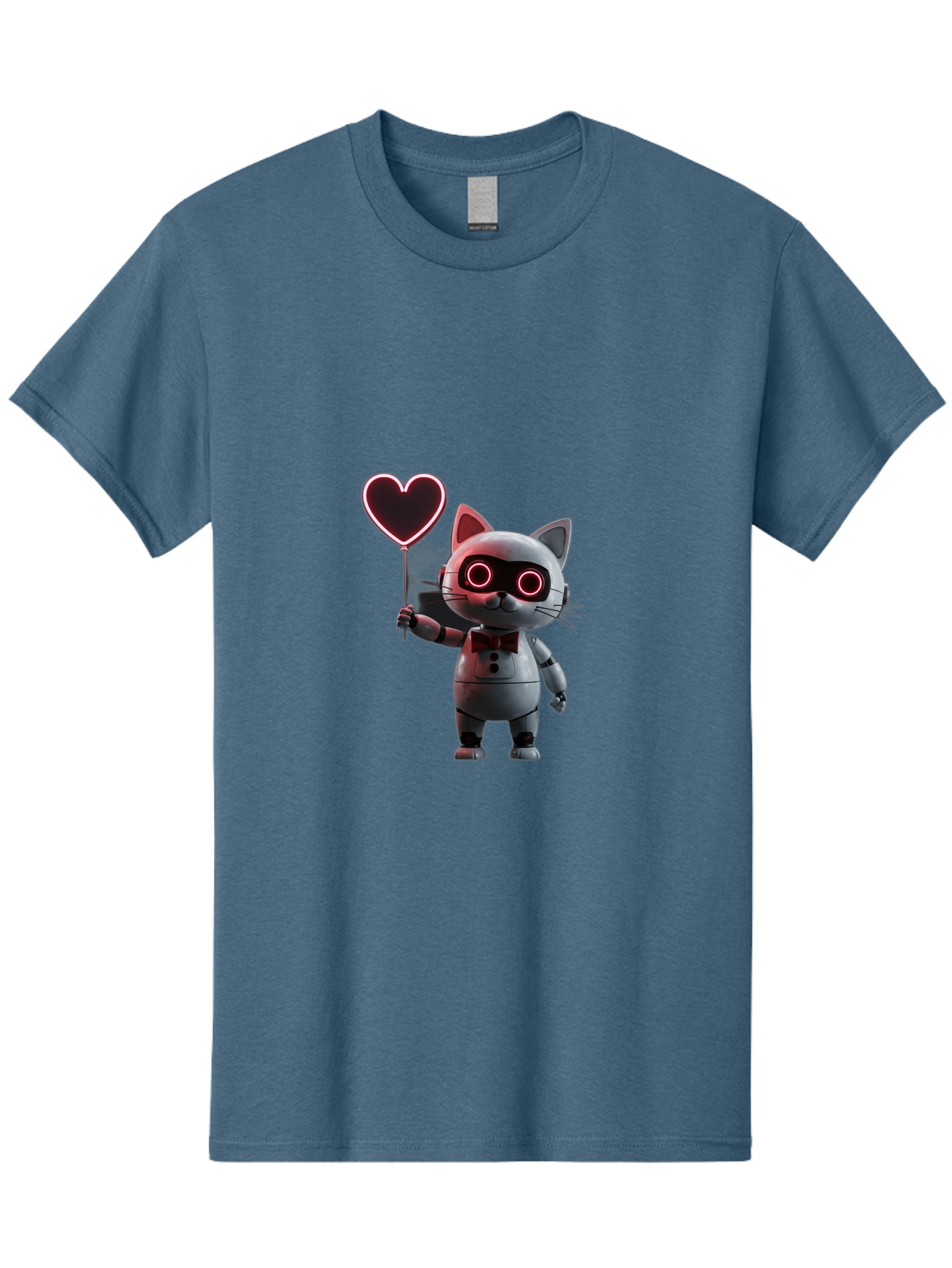 Cat-Robot-Heart Men'S Graphic Tee, 100% Cotton, Comfortable Casual Summer Wear, Machine Washable, Vintage Camera, Old Camera, Antique Camera, Black Camera, Classic Photography, Photography Equipment, Nostalgic Device, Film Camera, Camera Art Bah706
