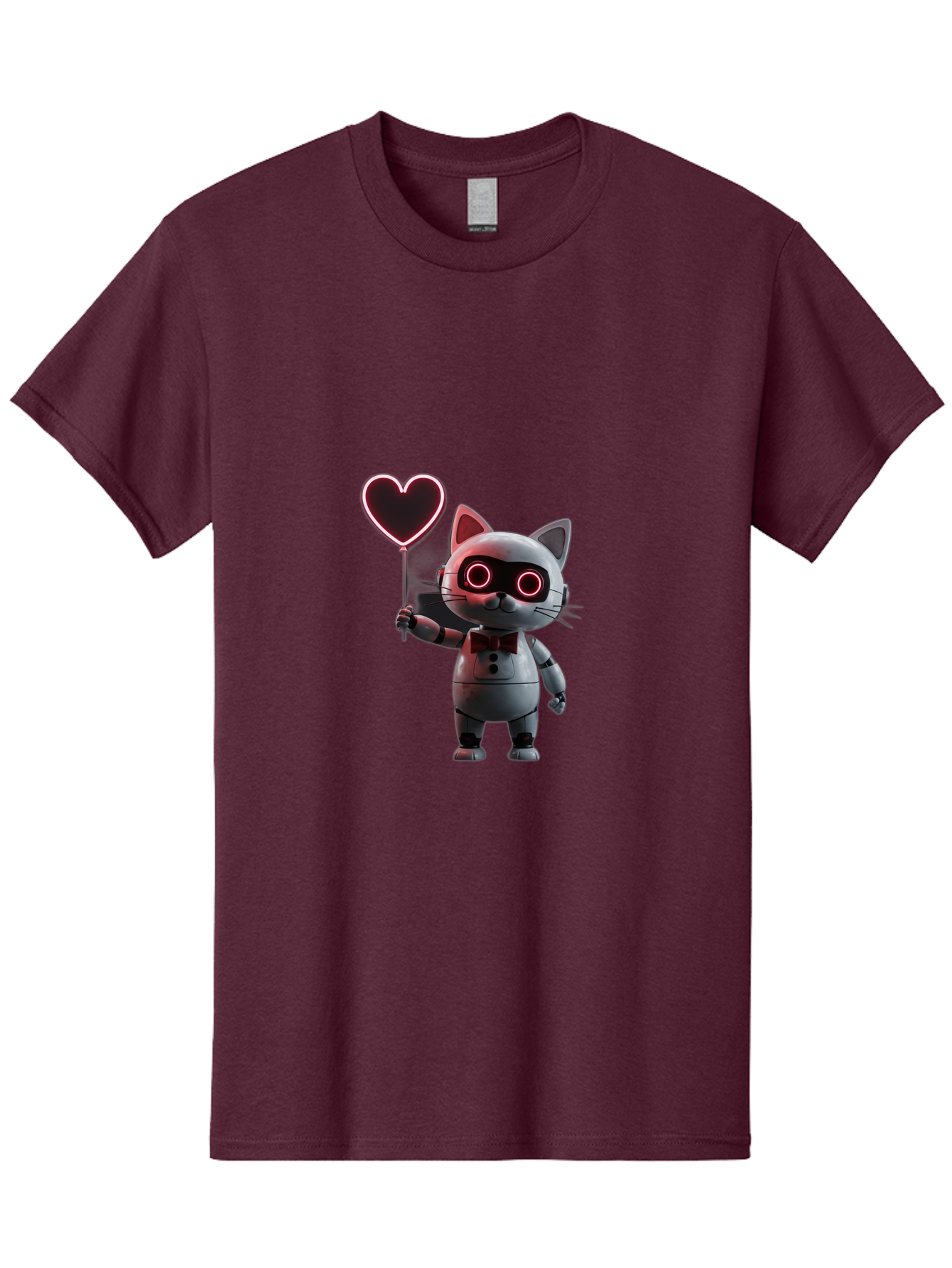 Cat-Robot-Heart Men'S Graphic Tee, 100% Cotton, Comfortable Casual Summer Wear, Machine Washable, Vintage Camera, Old Camera, Antique Camera, Black Camera, Classic Photography, Photography Equipment, Nostalgic Device, Film Camera, Camera Art Bah706