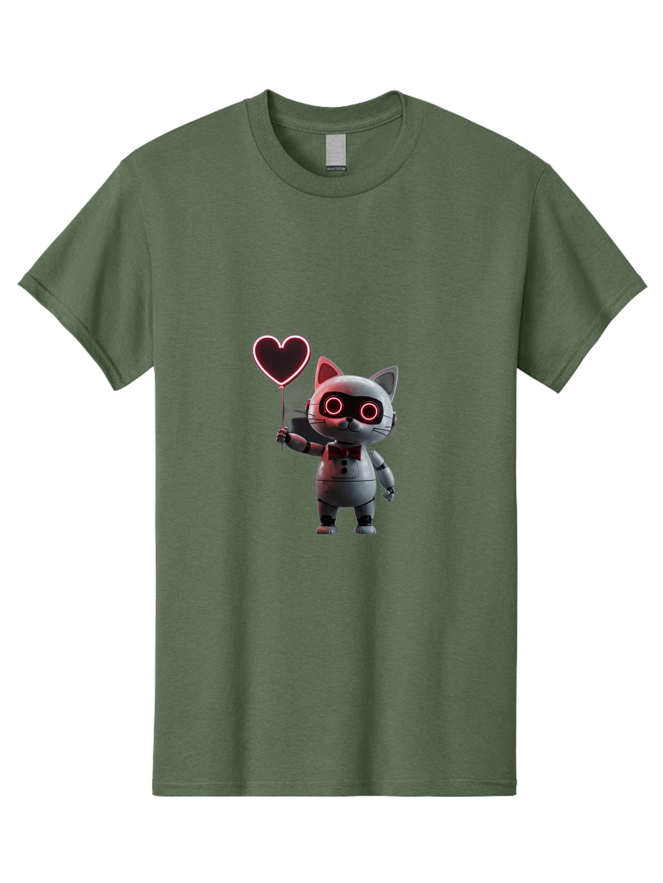 Cat-Robot-Heart Men'S Graphic Tee, 100% Cotton, Comfortable Casual Summer Wear, Machine Washable, Vintage Camera, Old Camera, Antique Camera, Black Camera, Classic Photography, Photography Equipment, Nostalgic Device, Film Camera, Camera Art Bah706