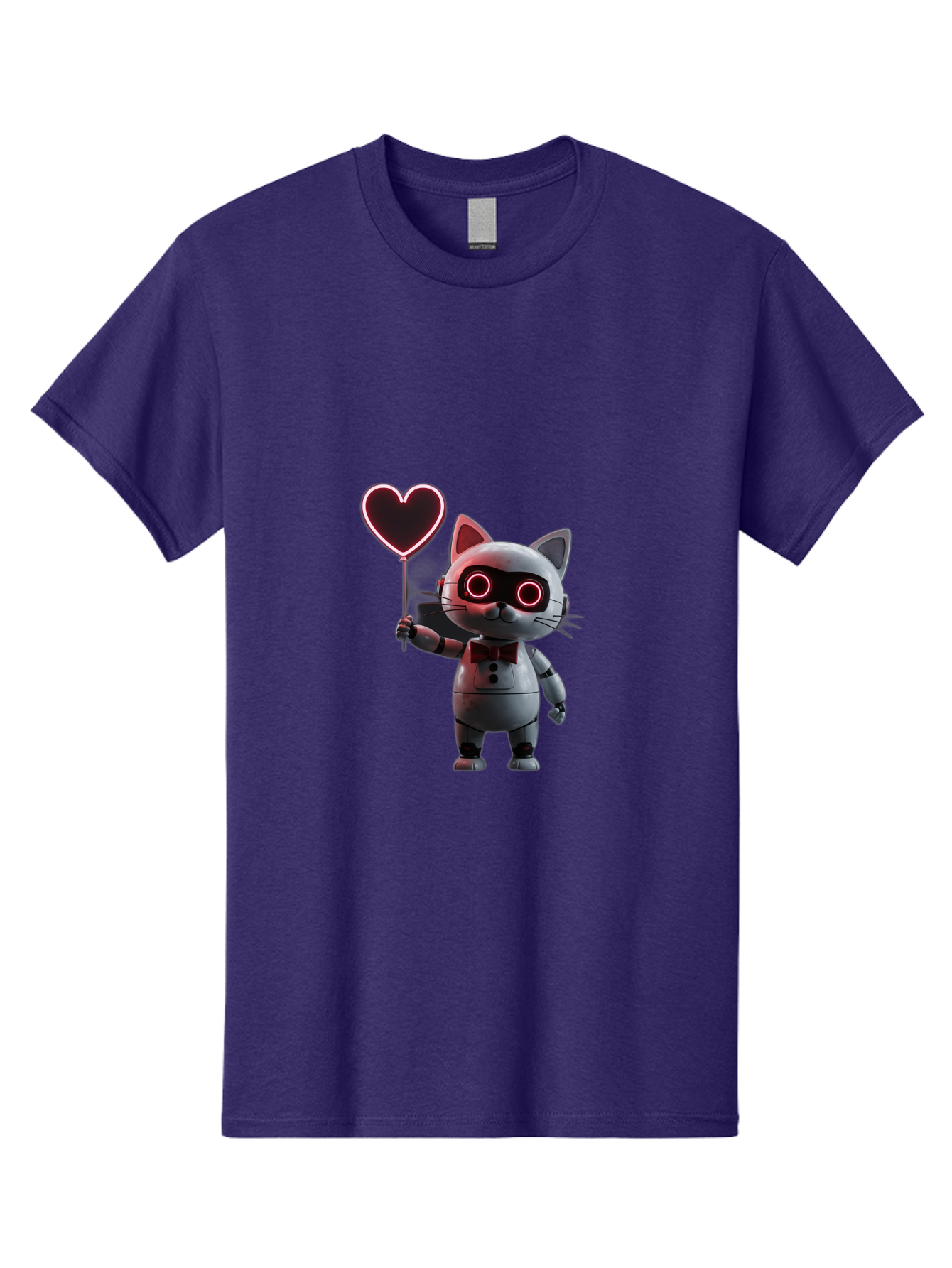 Cat-Robot-Heart Men'S Graphic Tee, 100% Cotton, Comfortable Casual Summer Wear, Machine Washable, Vintage Camera, Old Camera, Antique Camera, Black Camera, Classic Photography, Photography Equipment, Nostalgic Device, Film Camera, Camera Art Bah706