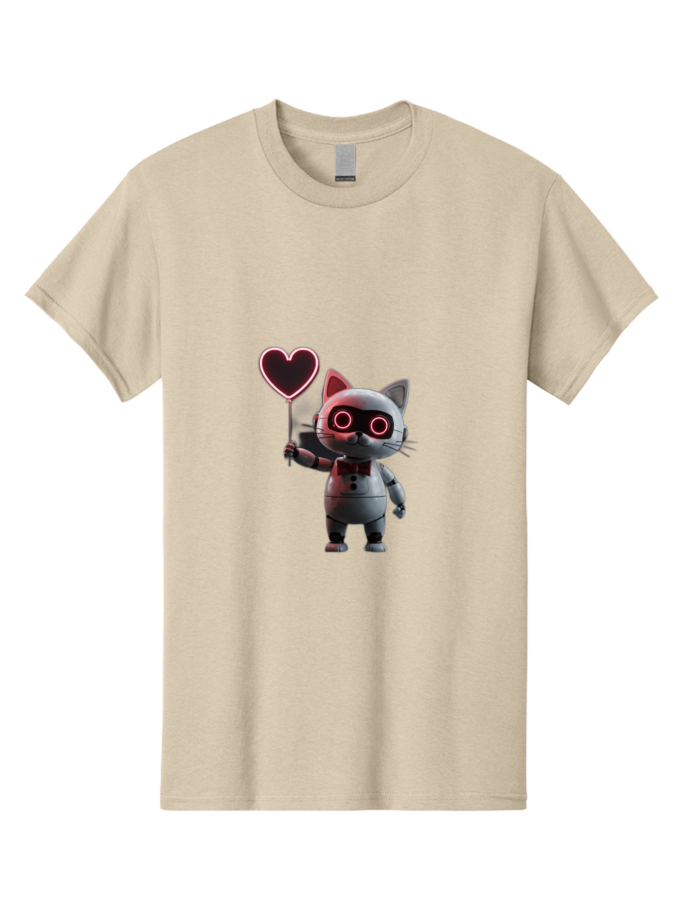 Cat-Robot-Heart Men'S Graphic Tee, 100% Cotton, Comfortable Casual Summer Wear, Machine Washable, Vintage Camera, Old Camera, Antique Camera, Black Camera, Classic Photography, Photography Equipment, Nostalgic Device, Film Camera, Camera Art Bah706