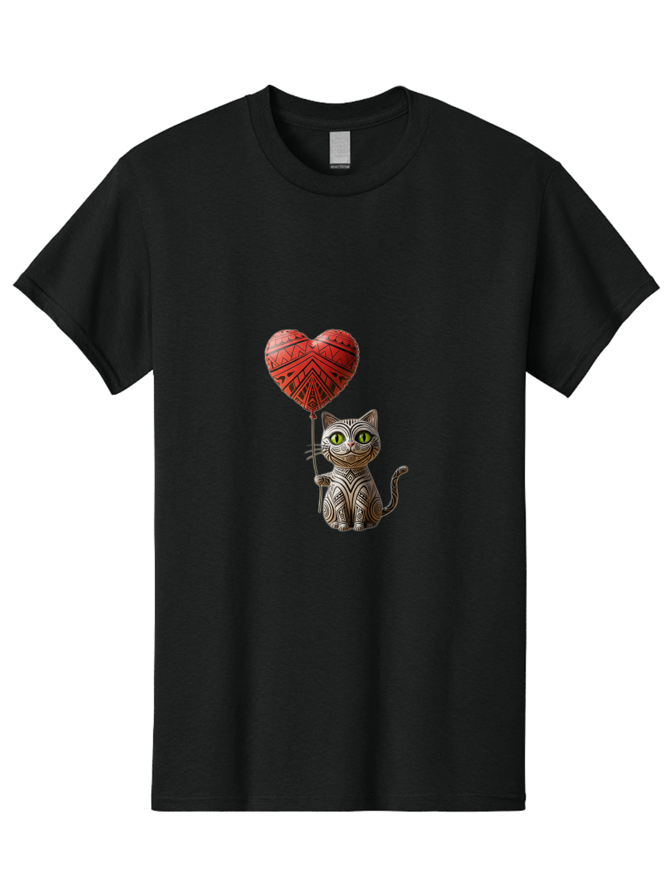 Cat-With-Heart-Balloon-1 Men'S Graphic Tee, 100% Cotton, Comfortable Casual Summer Wear, Machine Washable, Vintage Camera, Old Camera, Antique Camera, Black Camera, Classic Photography, Photography Equipment, Nostalgic Device, Film Camera, Bah708