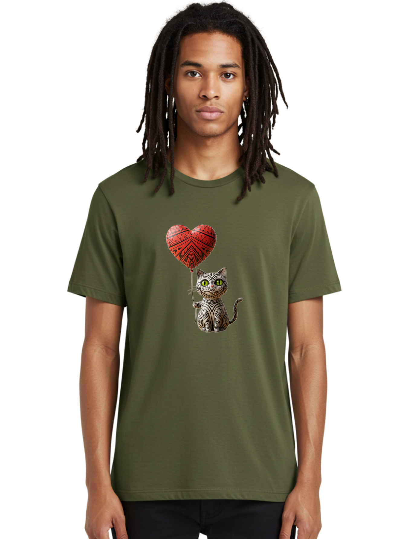 Cat-With-Heart-Balloon-1 Men'S Graphic Tee, 100% Cotton, Comfortable Casual Summer Wear, Machine Washable, Vintage Camera, Old Camera, Antique Camera, Black Camera, Classic Photography, Photography Equipment, Nostalgic Device, Film Camera, Bah708