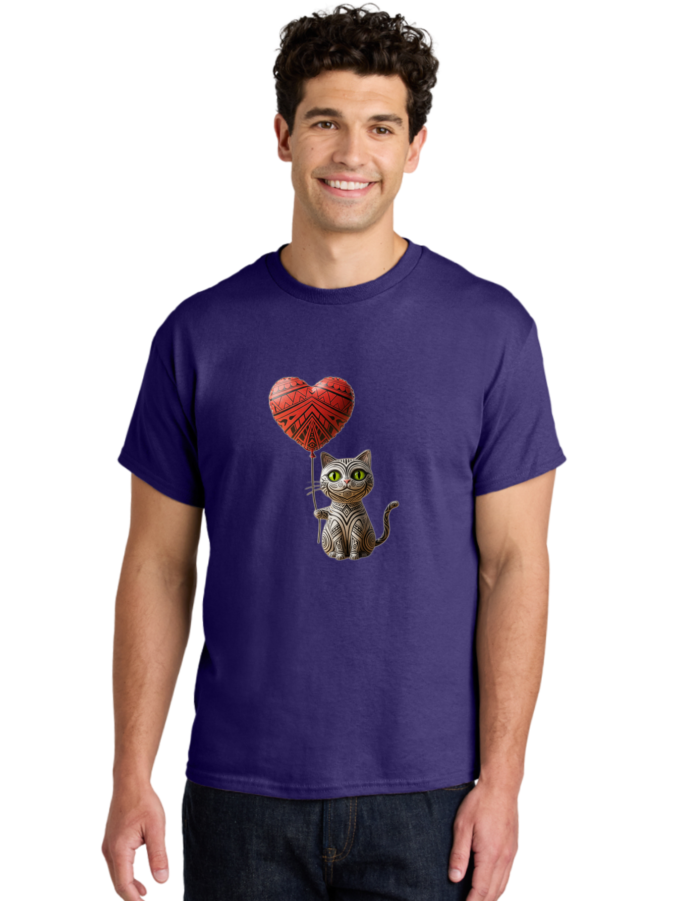 Cat-With-Heart-Balloon-1 Men'S Graphic Tee, 100% Cotton, Comfortable Casual Summer Wear, Machine Washable, Vintage Camera, Old Camera, Antique Camera, Black Camera, Classic Photography, Photography Equipment, Nostalgic Device, Film Camera, Bah708