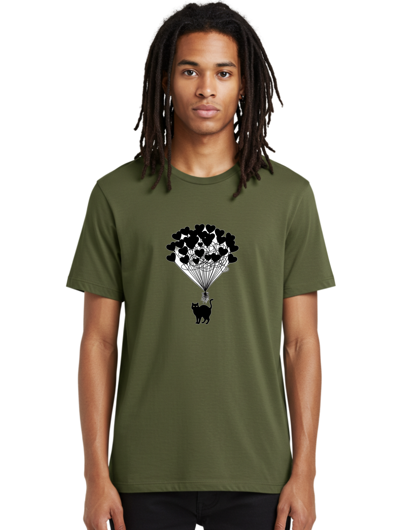 Cat-With-Heart-Balloon-2 Men'S Graphic Tee, 100% Cotton, Comfortable Casual Summer Wear, Machine Washable, Vintage Camera, Old Camera, Antique Camera, Black Camera, Classic Photography, Photography Equipment, Nostalgic Device, Film Camera, Bah709