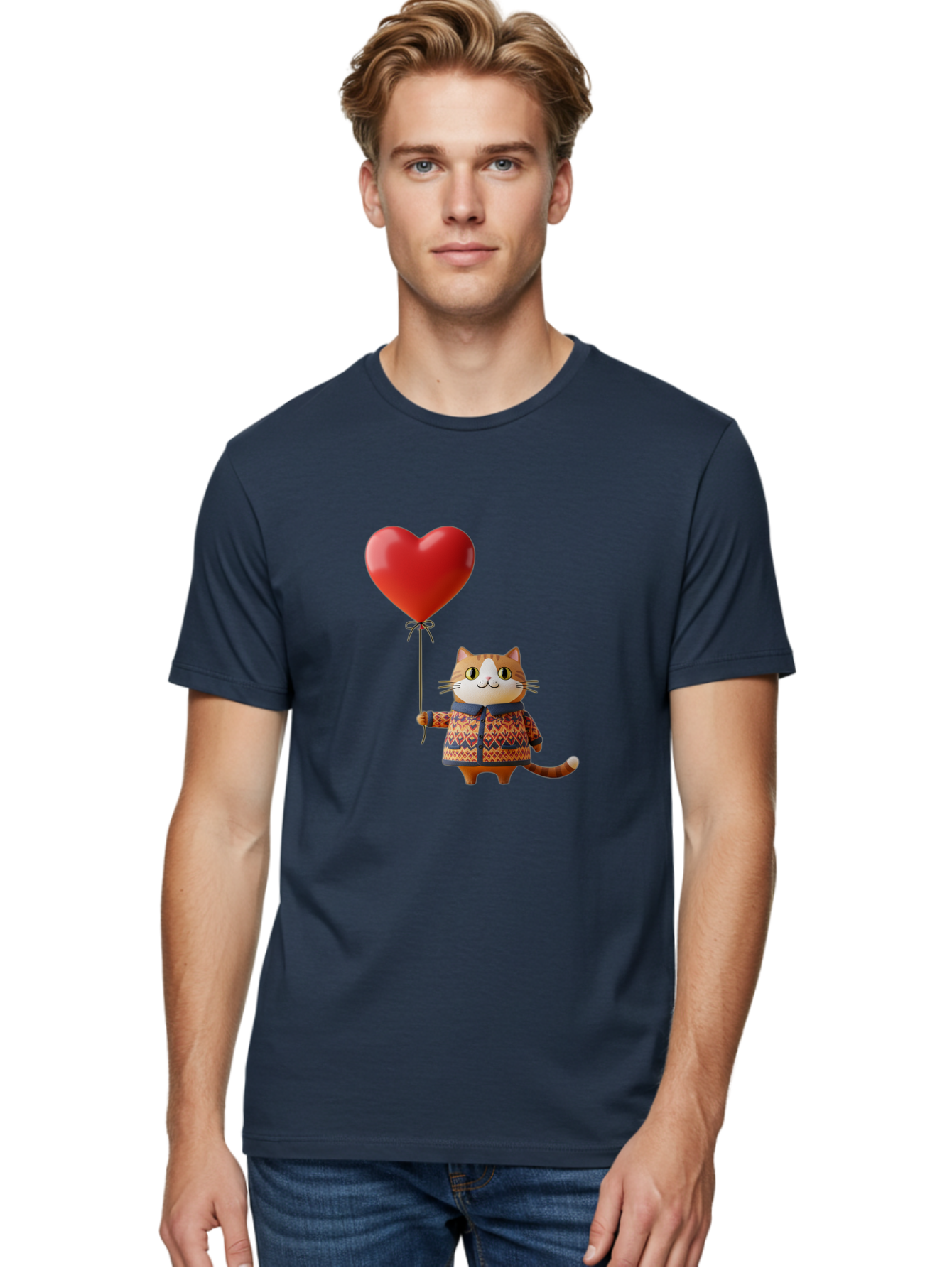 Cat-With-Heart-Balloon-3 Men'S Graphic Tee, 100% Cotton, Comfortable Casual Summer Wear, Machine Washable, Vintage Camera, Old Camera, Antique Camera, Black Camera, Classic Photography, Photography Equipment, Nostalgic Device, Film Camera, Bah710