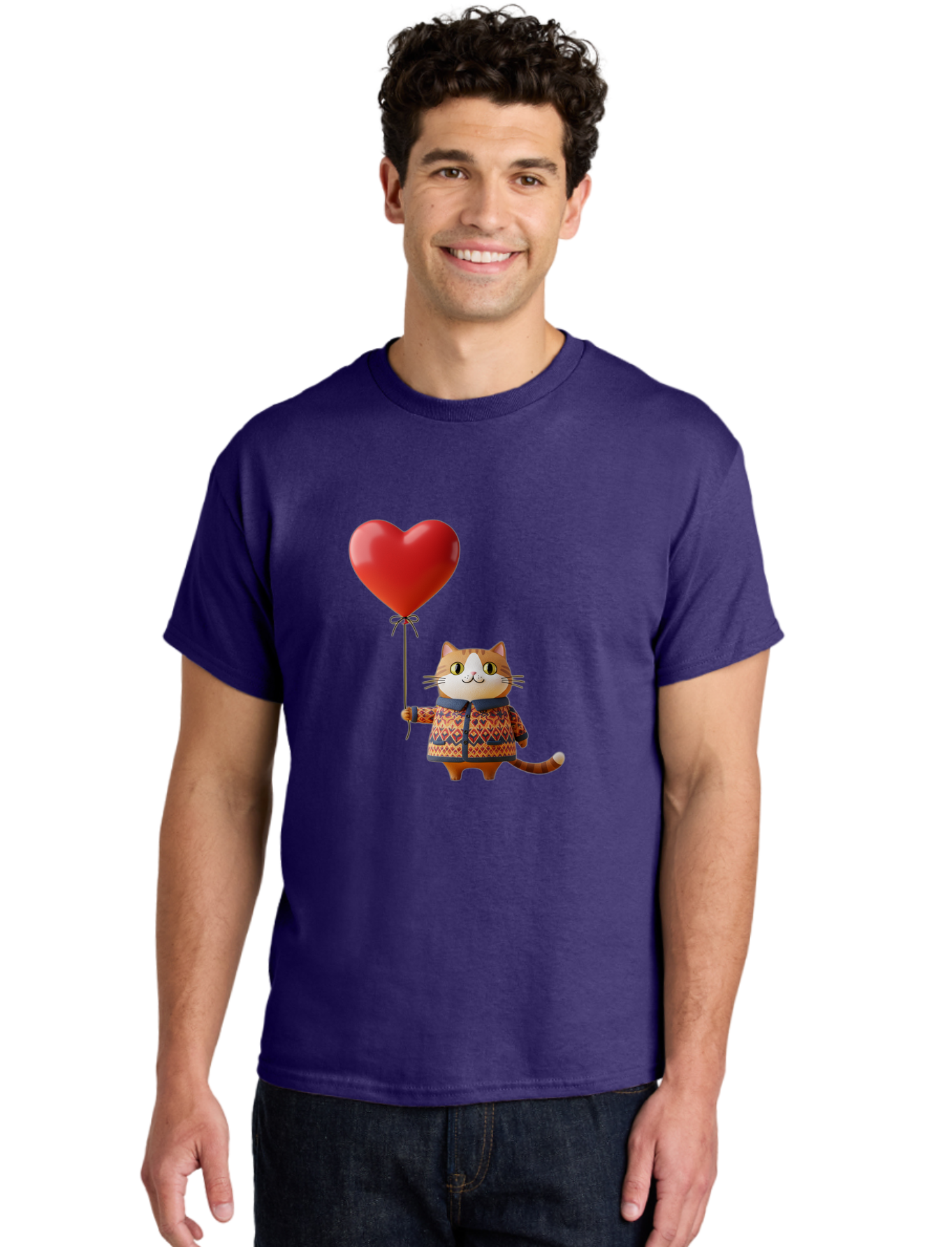 Cat-With-Heart-Balloon-3 Men'S Graphic Tee, 100% Cotton, Comfortable Casual Summer Wear, Machine Washable, Vintage Camera, Old Camera, Antique Camera, Black Camera, Classic Photography, Photography Equipment, Nostalgic Device, Film Camera, Bah710
