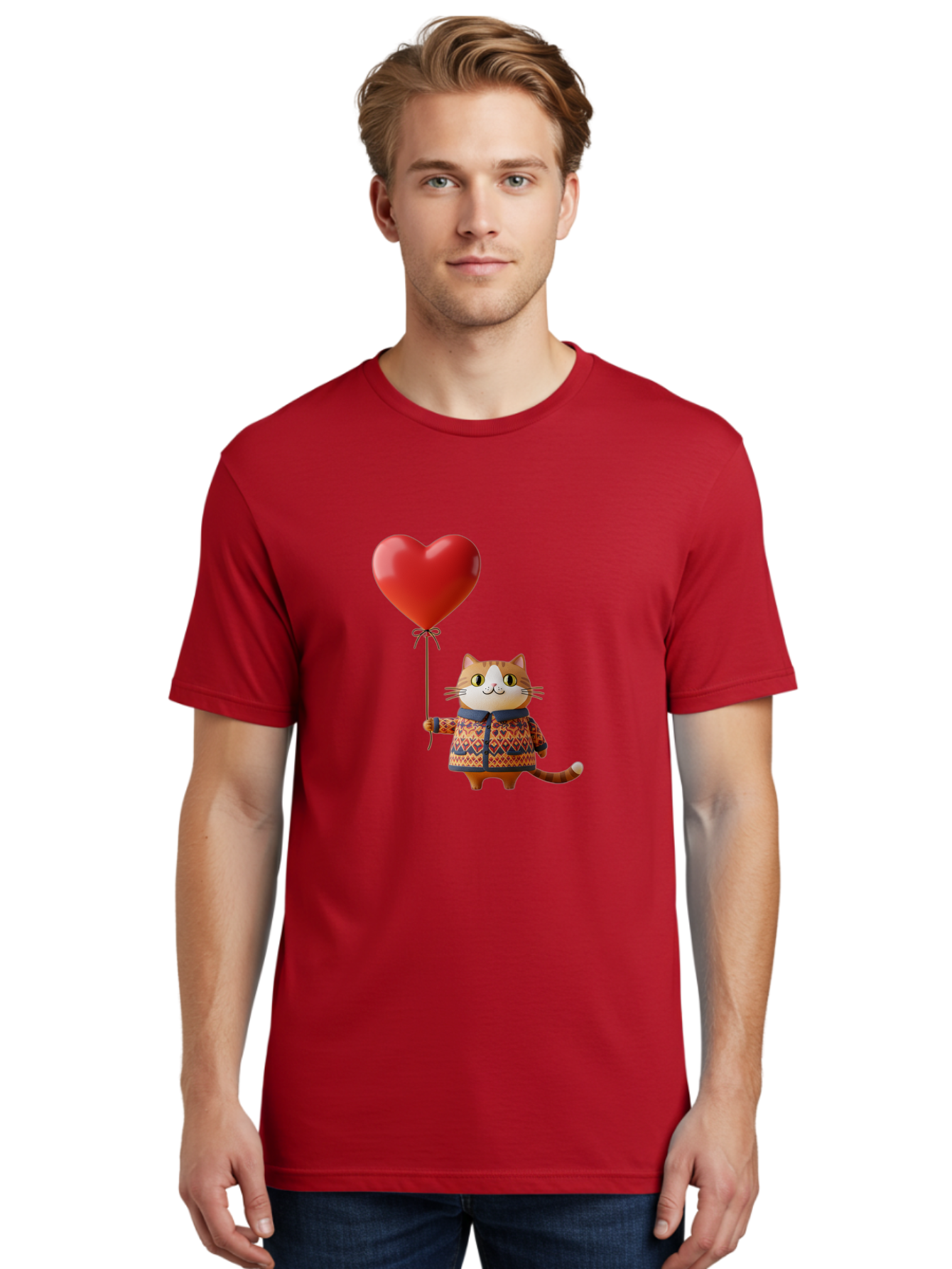 Cat-With-Heart-Balloon-3 Men'S Graphic Tee, 100% Cotton, Comfortable Casual Summer Wear, Machine Washable, Vintage Camera, Old Camera, Antique Camera, Black Camera, Classic Photography, Photography Equipment, Nostalgic Device, Film Camera, Bah710
