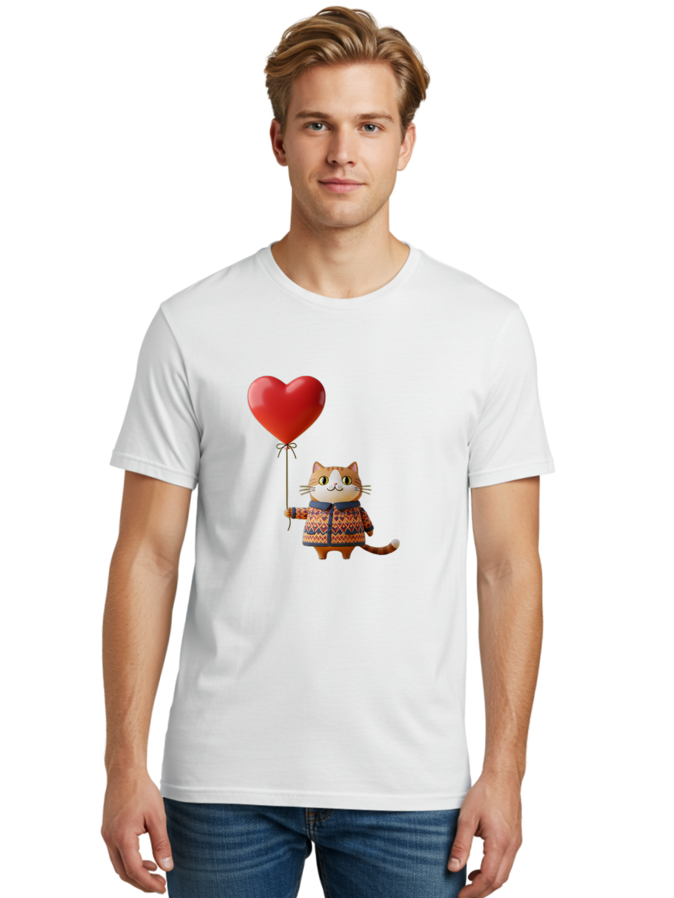 Cat-With-Heart-Balloon-3 Men'S Graphic Tee, 100% Cotton, Comfortable Casual Summer Wear, Machine Washable, Vintage Camera, Old Camera, Antique Camera, Black Camera, Classic Photography, Photography Equipment, Nostalgic Device, Film Camera, Bah710