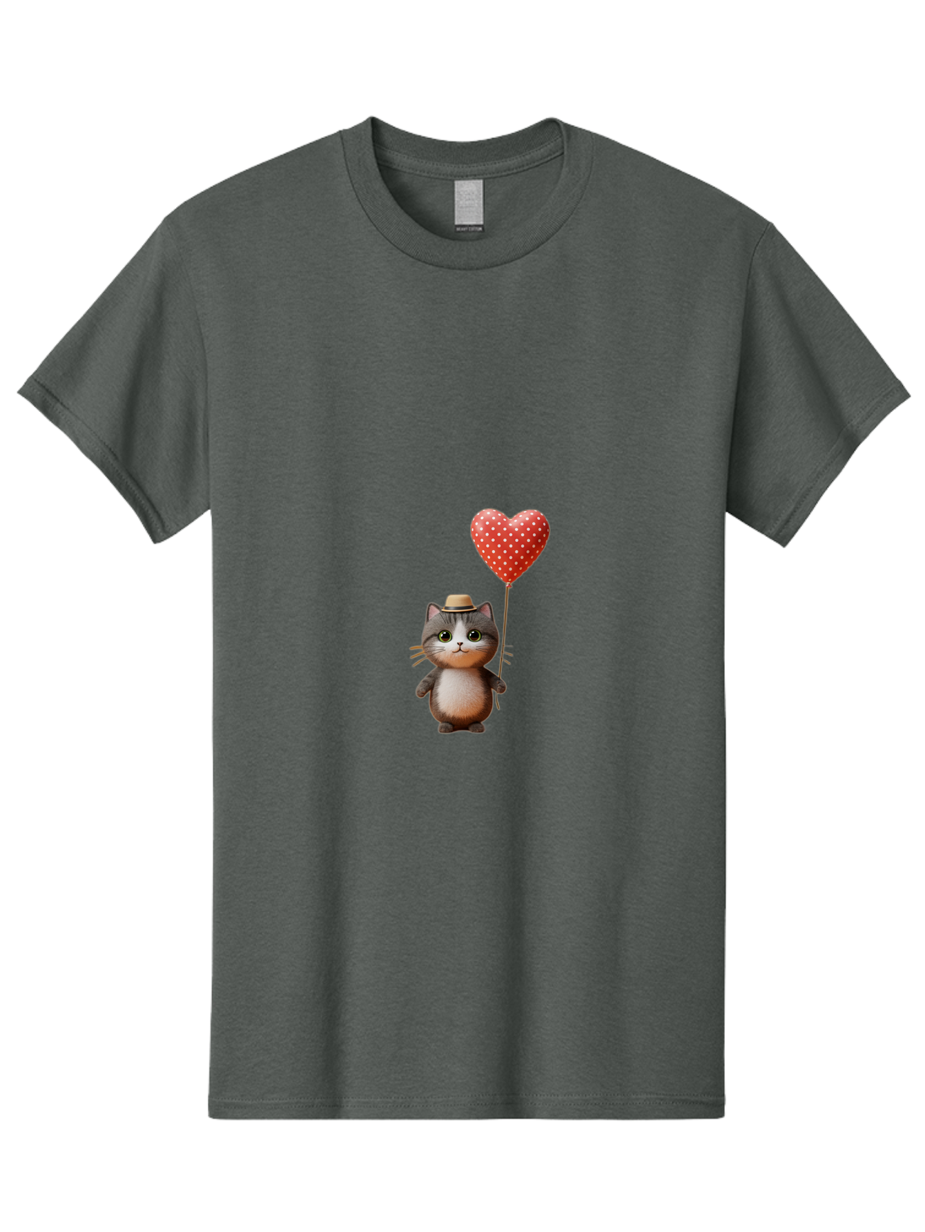 Cat-With-Heart-Balloon-4 Men'S Graphic Tee, 100% Cotton, Comfortable Casual Summer Wear, Machine Washable, Vintage Camera, Old Camera, Antique Camera, Black Camera, Classic Photography, Photography Equipment, Nostalgic Device, Film Camera, Bah711
