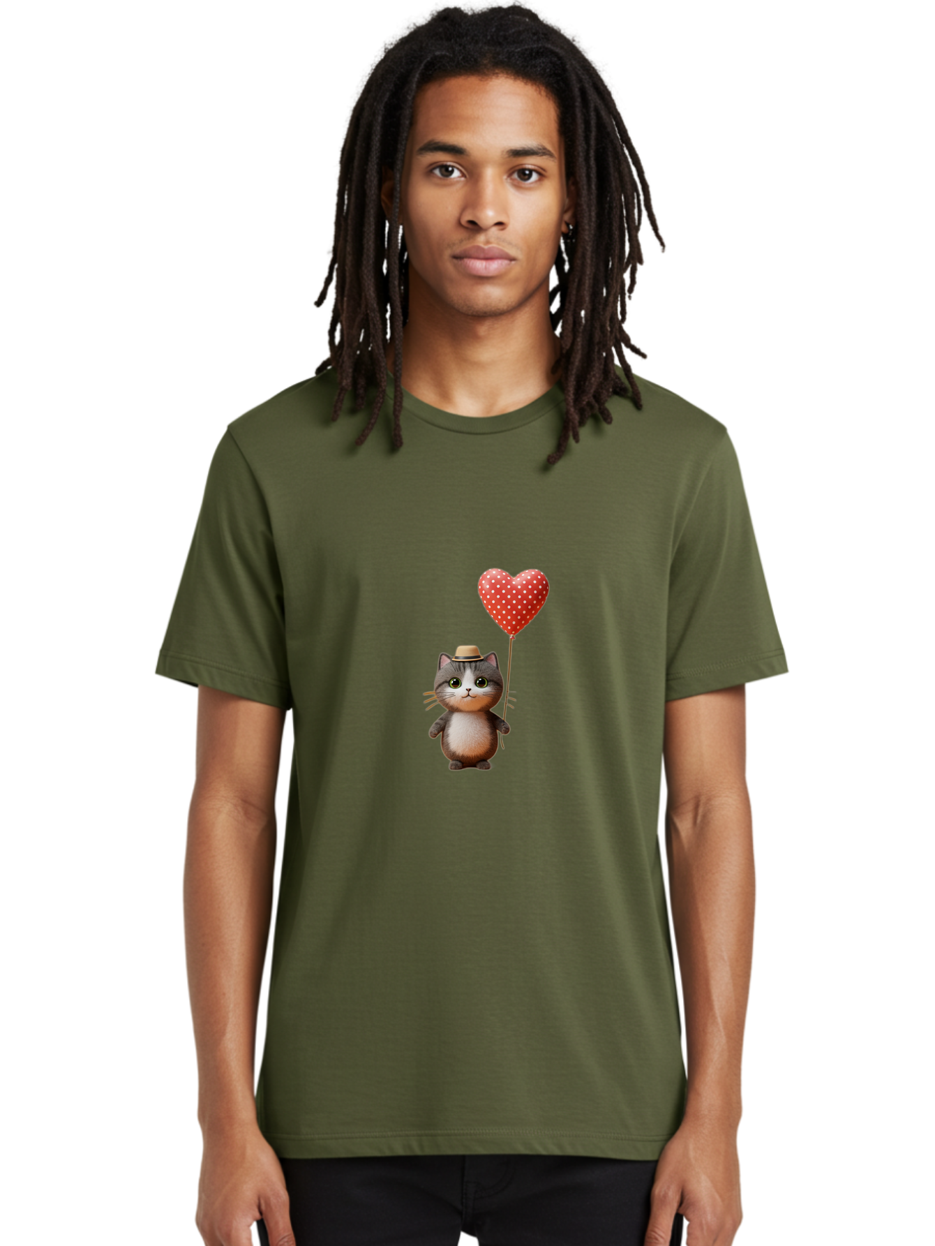 Cat-With-Heart-Balloon-4 Men'S Graphic Tee, 100% Cotton, Comfortable Casual Summer Wear, Machine Washable, Vintage Camera, Old Camera, Antique Camera, Black Camera, Classic Photography, Photography Equipment, Nostalgic Device, Film Camera, Bah711