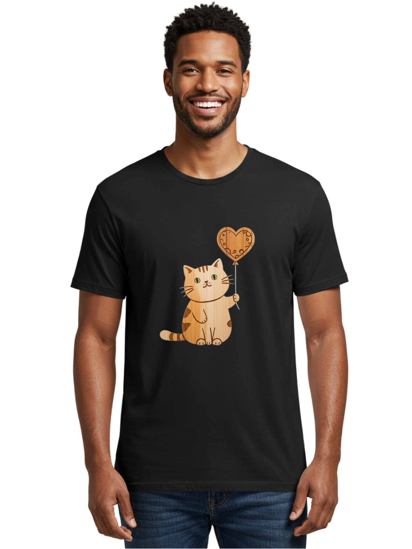 Cat-With-Heart-Balloon Men'S Graphic Tee, 100% Cotton, Comfortable Casual Summer Wear, Machine Washable, Vintage Camera, Old Camera, Antique Camera, Black Camera, Classic Photography, Photography Equipment, Nostalgic Device, Film Camera, Bah712