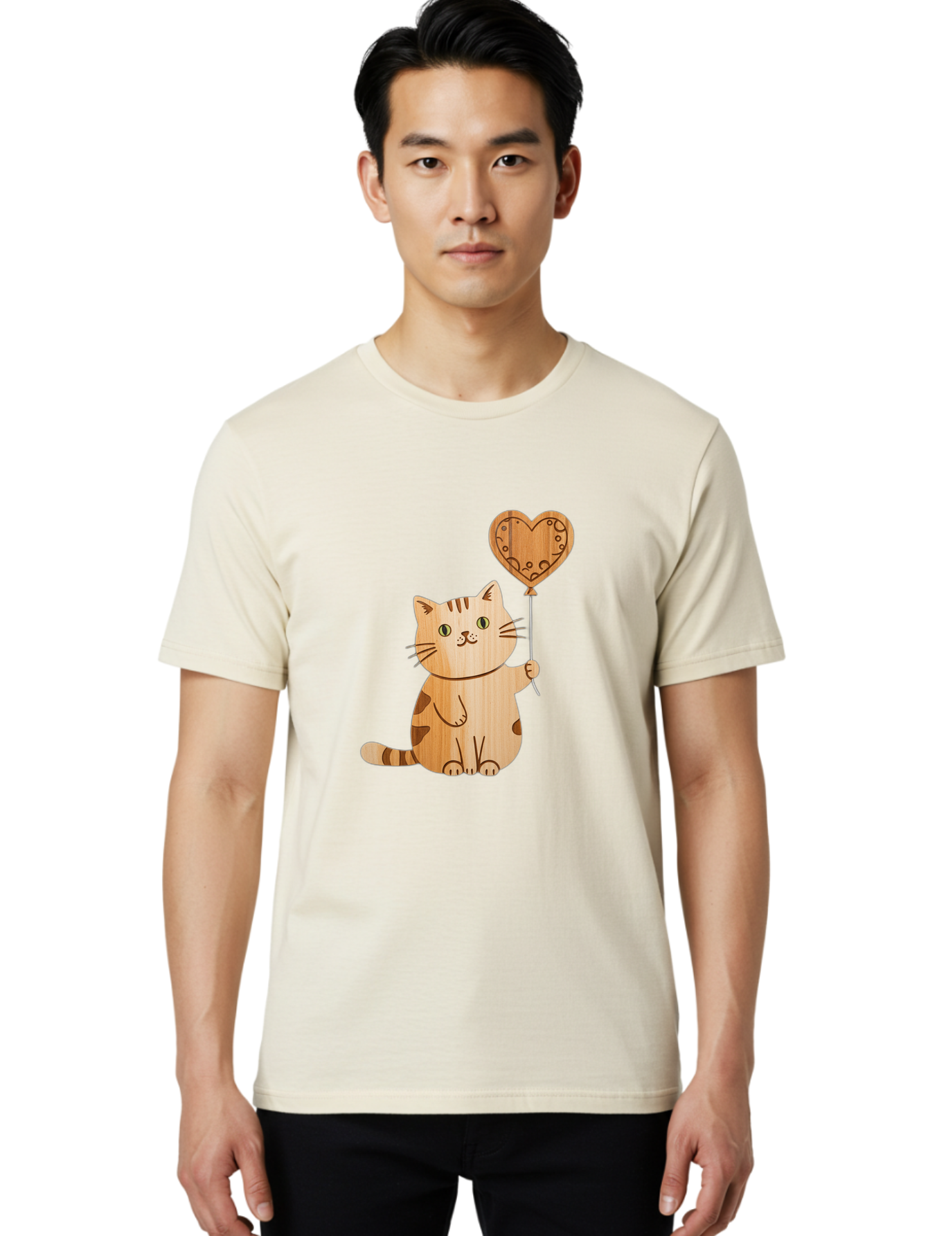 Cat-With-Heart-Balloon Men'S Graphic Tee, 100% Cotton, Comfortable Casual Summer Wear, Machine Washable, Vintage Camera, Old Camera, Antique Camera, Black Camera, Classic Photography, Photography Equipment, Nostalgic Device, Film Camera, Bah712
