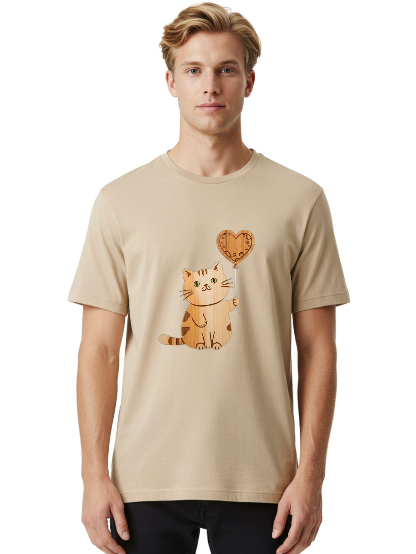 Cat-With-Heart-Balloon Men'S Graphic Tee, 100% Cotton, Comfortable Casual Summer Wear, Machine Washable, Vintage Camera, Old Camera, Antique Camera, Black Camera, Classic Photography, Photography Equipment, Nostalgic Device, Film Camera, Bah712
