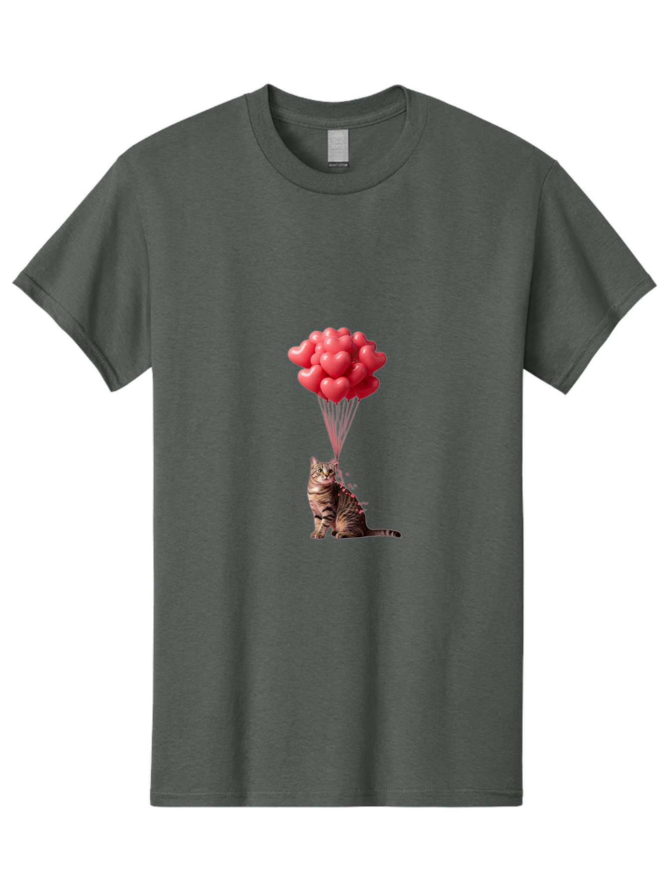 Cat-With-Heart-Balloons-1 Men'S Graphic Tee, 100% Cotton, Comfortable Casual Summer Wear, Machine Washable, Vintage Camera, Old Camera, Antique Camera, Black Camera, Classic Photography, Photography Equipment, Nostalgic Device, Film Camera, Bah713