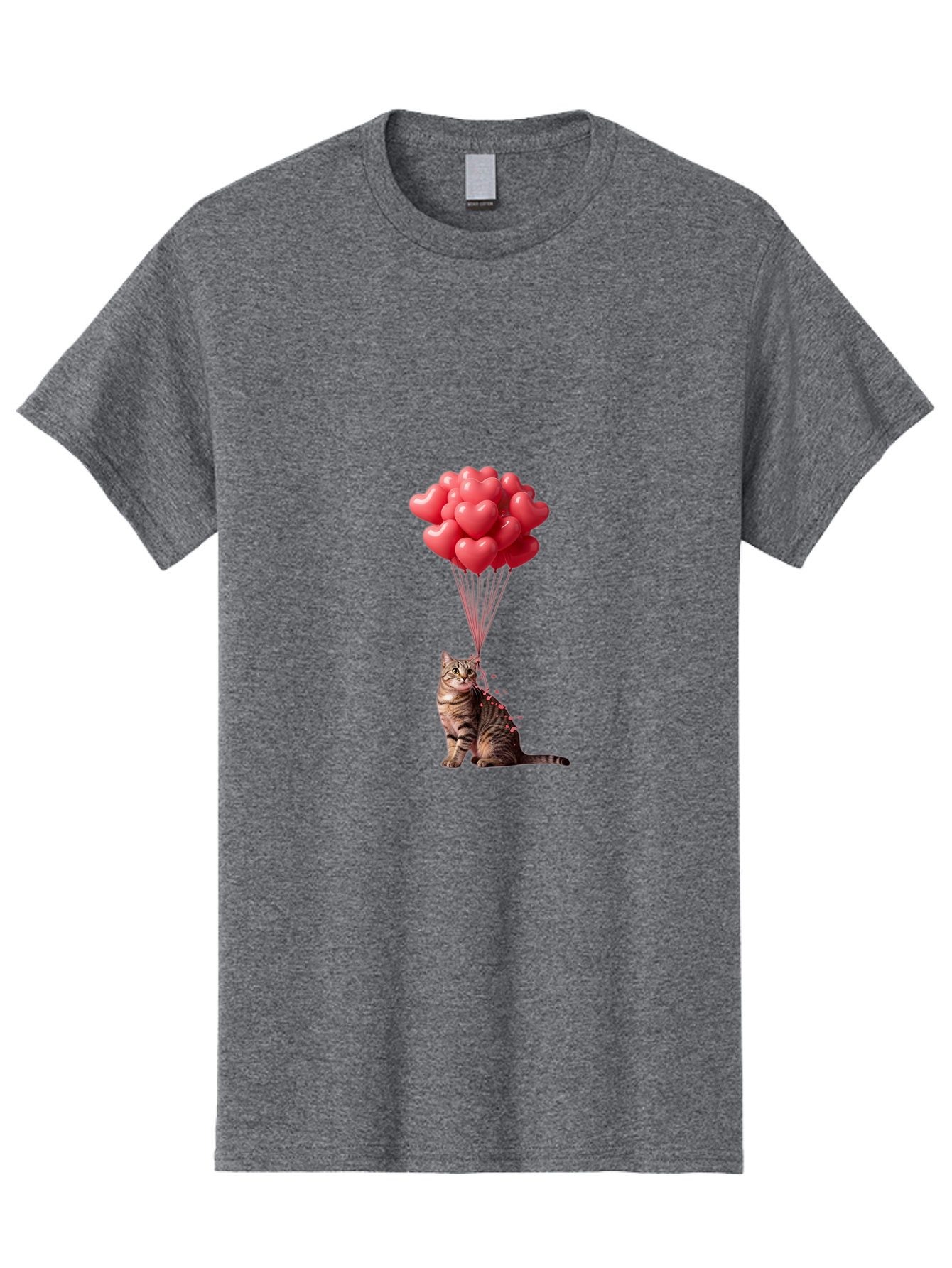 Cat-With-Heart-Balloons-1 Men'S Graphic Tee, 100% Cotton, Comfortable Casual Summer Wear, Machine Washable, Vintage Camera, Old Camera, Antique Camera, Black Camera, Classic Photography, Photography Equipment, Nostalgic Device, Film Camera, Bah713
