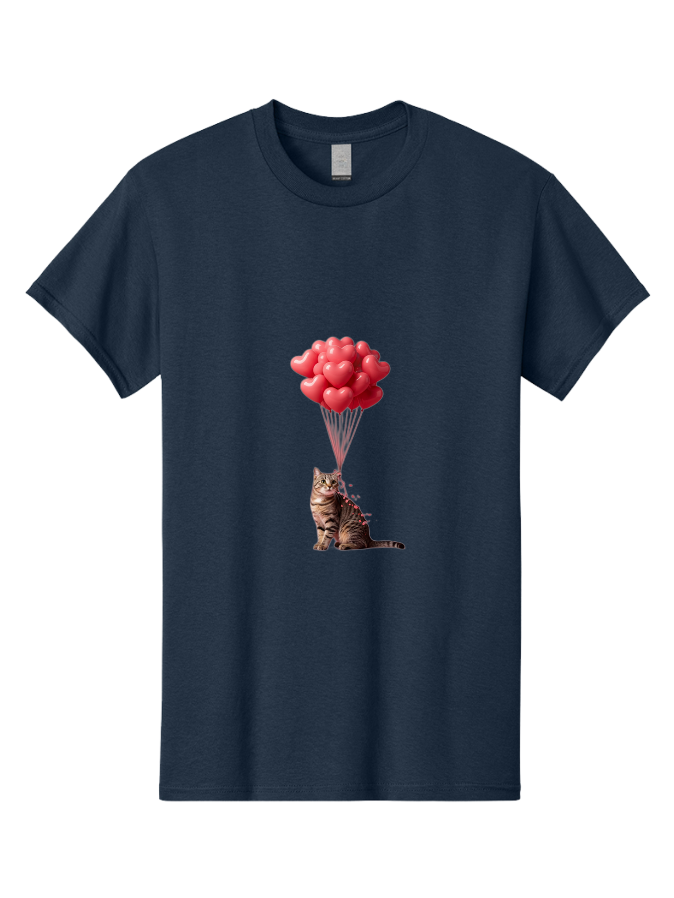 Cat-With-Heart-Balloons-1 Men'S Graphic Tee, 100% Cotton, Comfortable Casual Summer Wear, Machine Washable, Vintage Camera, Old Camera, Antique Camera, Black Camera, Classic Photography, Photography Equipment, Nostalgic Device, Film Camera, Bah713