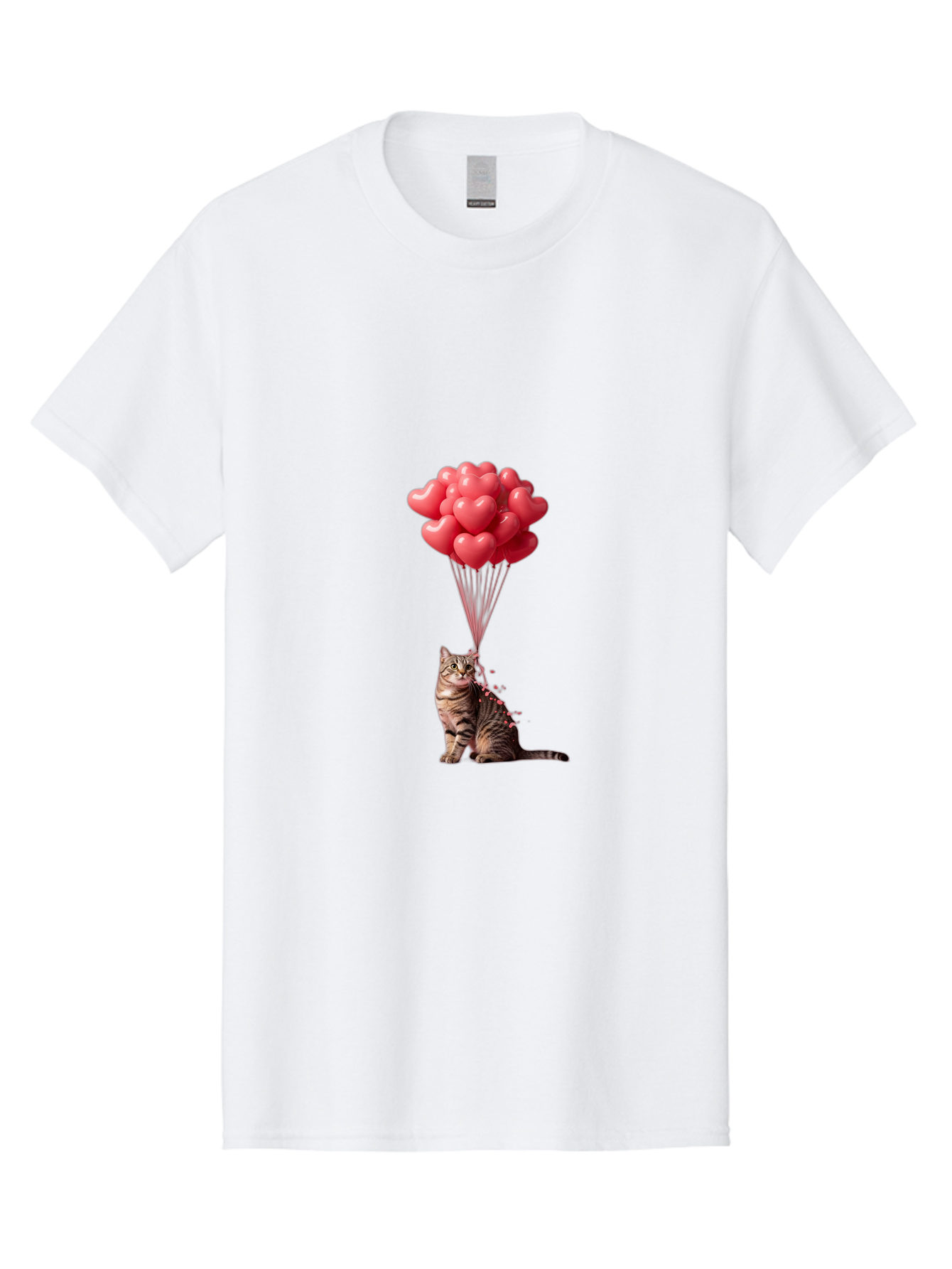 Cat-With-Heart-Balloons-1 Men'S Graphic Tee, 100% Cotton, Comfortable Casual Summer Wear, Machine Washable, Vintage Camera, Old Camera, Antique Camera, Black Camera, Classic Photography, Photography Equipment, Nostalgic Device, Film Camera, Bah713