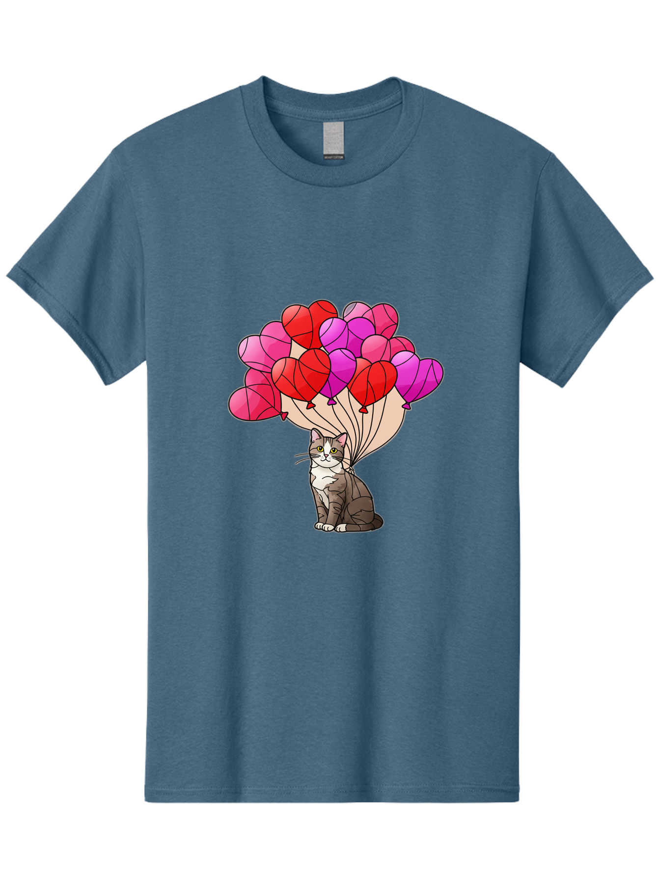 Cat-With-Heart-Balloons-2 Men'S Graphic Tee, 100% Cotton, Comfortable Casual Summer Wear, Machine Washable, Vintage Camera, Old Camera, Antique Camera, Black Camera, Classic Photography, Photography Equipment, Nostalgic Device, Film Camera, Bah714