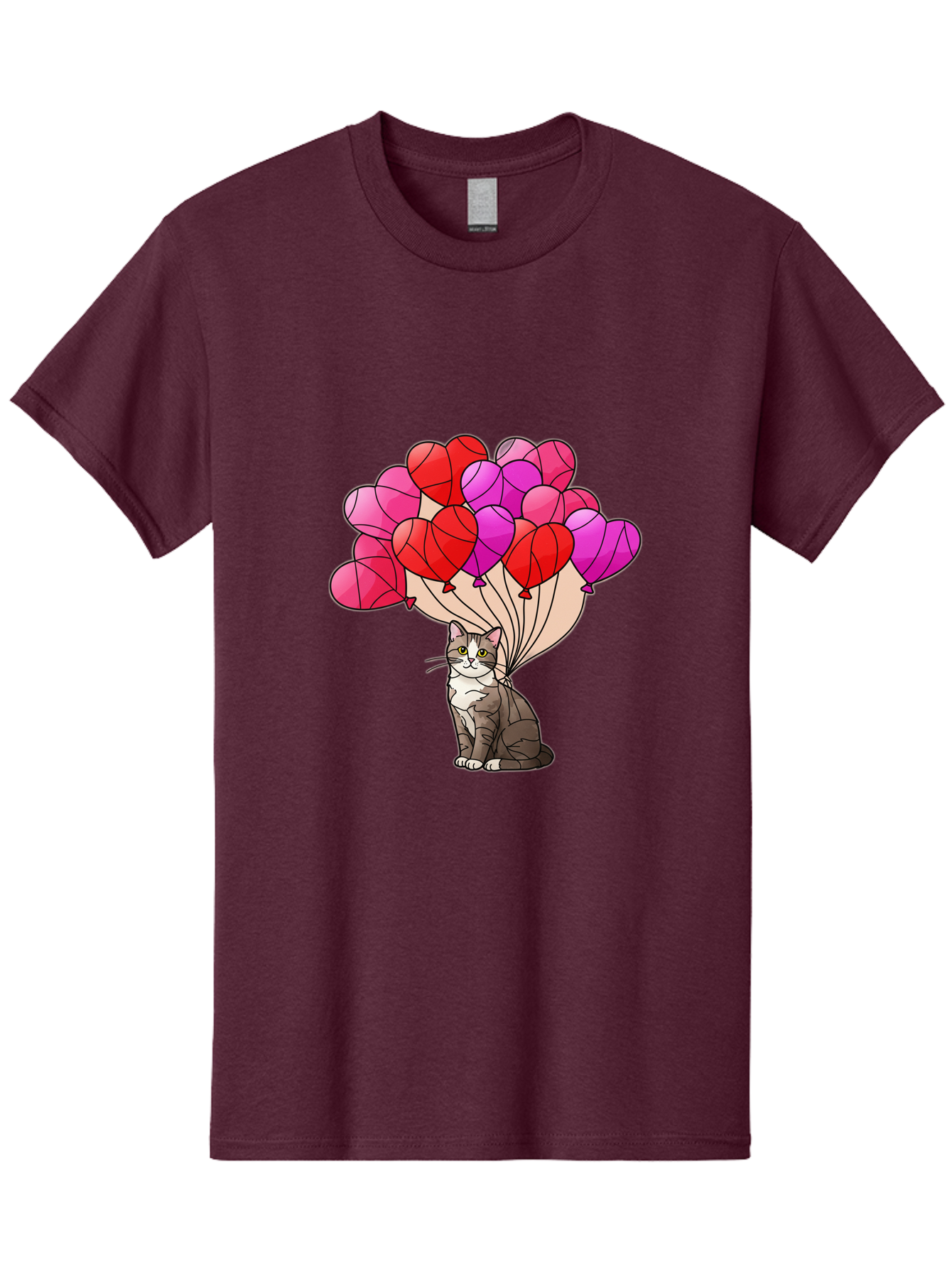 Cat-With-Heart-Balloons-2 Men'S Graphic Tee, 100% Cotton, Comfortable Casual Summer Wear, Machine Washable, Vintage Camera, Old Camera, Antique Camera, Black Camera, Classic Photography, Photography Equipment, Nostalgic Device, Film Camera, Bah714