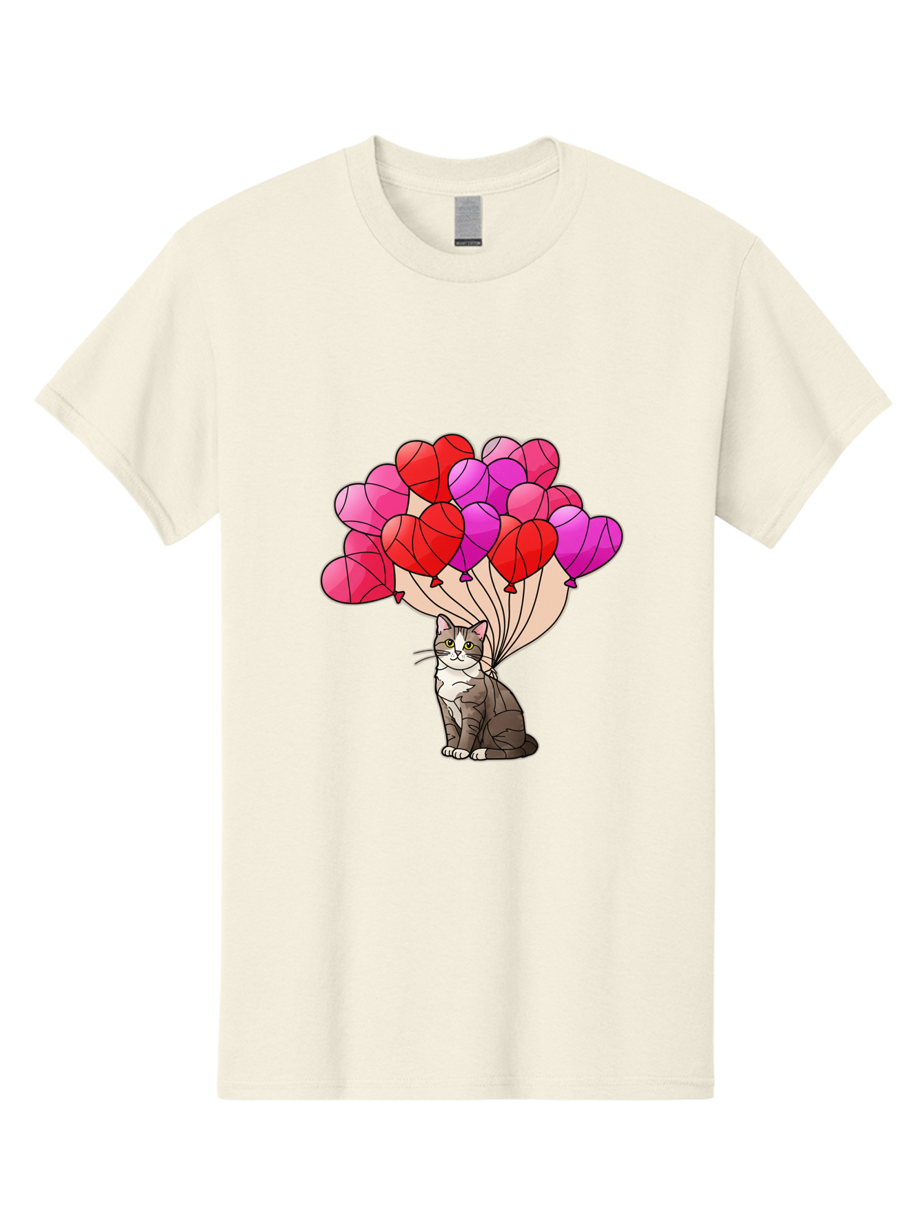 Cat-With-Heart-Balloons-2 Men'S Graphic Tee, 100% Cotton, Comfortable Casual Summer Wear, Machine Washable, Vintage Camera, Old Camera, Antique Camera, Black Camera, Classic Photography, Photography Equipment, Nostalgic Device, Film Camera, Bah714
