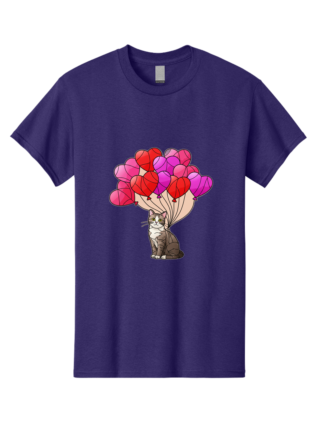 Cat-With-Heart-Balloons-2 Men'S Graphic Tee, 100% Cotton, Comfortable Casual Summer Wear, Machine Washable, Vintage Camera, Old Camera, Antique Camera, Black Camera, Classic Photography, Photography Equipment, Nostalgic Device, Film Camera, Bah714