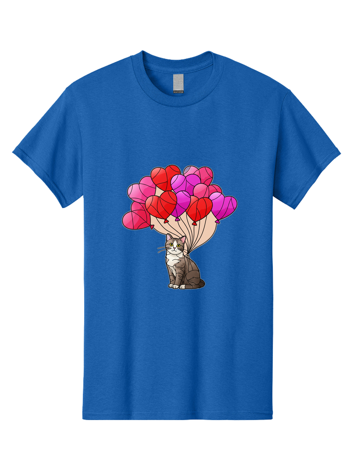 Cat-With-Heart-Balloons-2 Men'S Graphic Tee, 100% Cotton, Comfortable Casual Summer Wear, Machine Washable, Vintage Camera, Old Camera, Antique Camera, Black Camera, Classic Photography, Photography Equipment, Nostalgic Device, Film Camera, Bah714