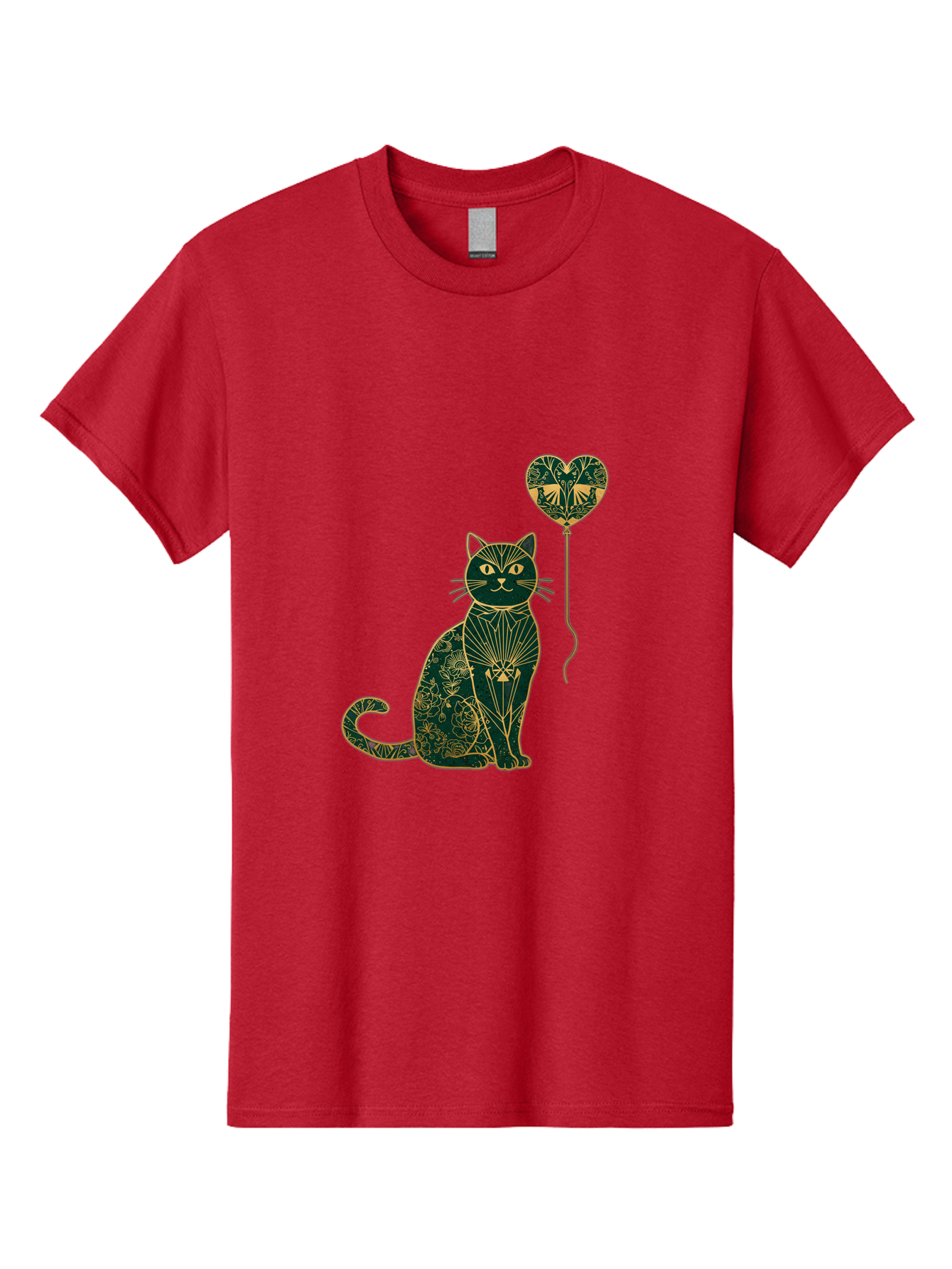 Cat-With-Heart-Shaped-Balloon-1 Men'S Graphic Tee, 100% Cotton, Comfortable Casual Summer Wear, Machine Washable, Vintage Camera, Old Camera, Antique Camera, Black Camera, Classic Photography, Photography Equipment, Nostalgic Device, Bah716