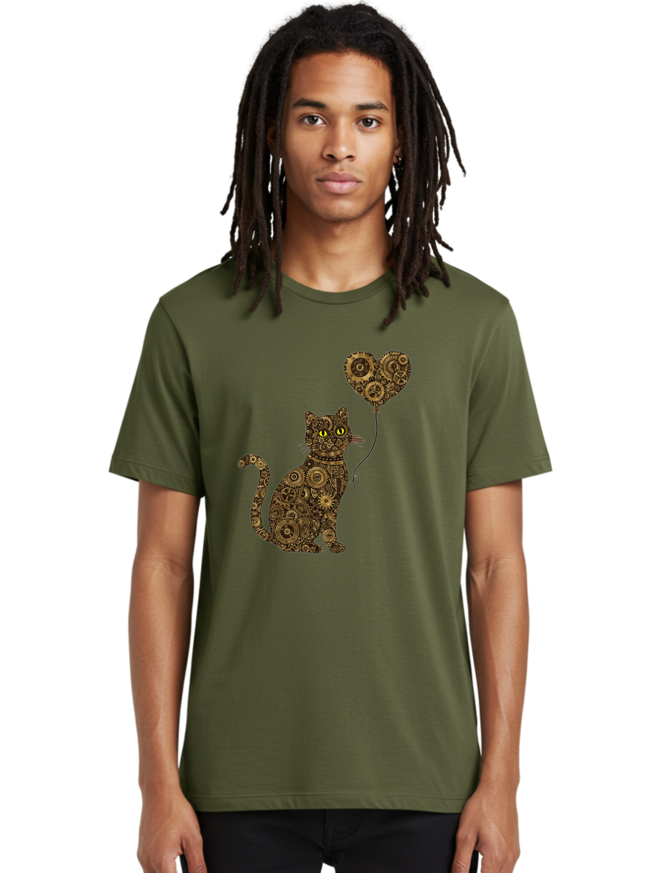 Cat-With-Heart-Shaped-Balloon Men'S Graphic Tee, 100% Cotton, Comfortable Casual Summer Wear, Machine Washable, Vintage Camera, Old Camera, Antique Camera, Black Camera, Classic Photography, Photography Equipment, Nostalgic Device, Bah717