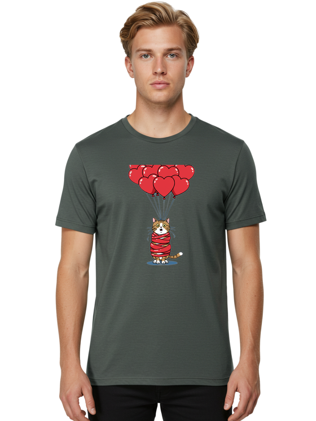 Cat-With-Red-Balloons Men'S Graphic Tee, 100% Cotton, Comfortable Casual Summer Wear, Machine Washable, Vintage Camera, Old Camera, Antique Camera, Black Camera, Classic Photography, Photography Equipment, Nostalgic Device, Film Camera, Bah719