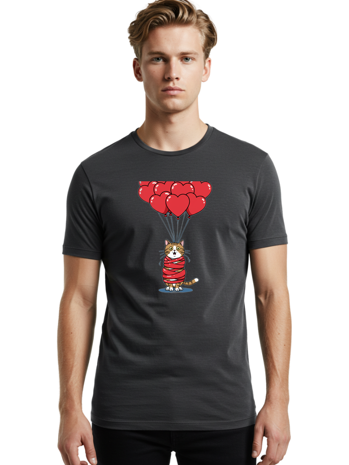 Cat-With-Red-Balloons Men'S Graphic Tee, 100% Cotton, Comfortable Casual Summer Wear, Machine Washable, Vintage Camera, Old Camera, Antique Camera, Black Camera, Classic Photography, Photography Equipment, Nostalgic Device, Film Camera, Bah719