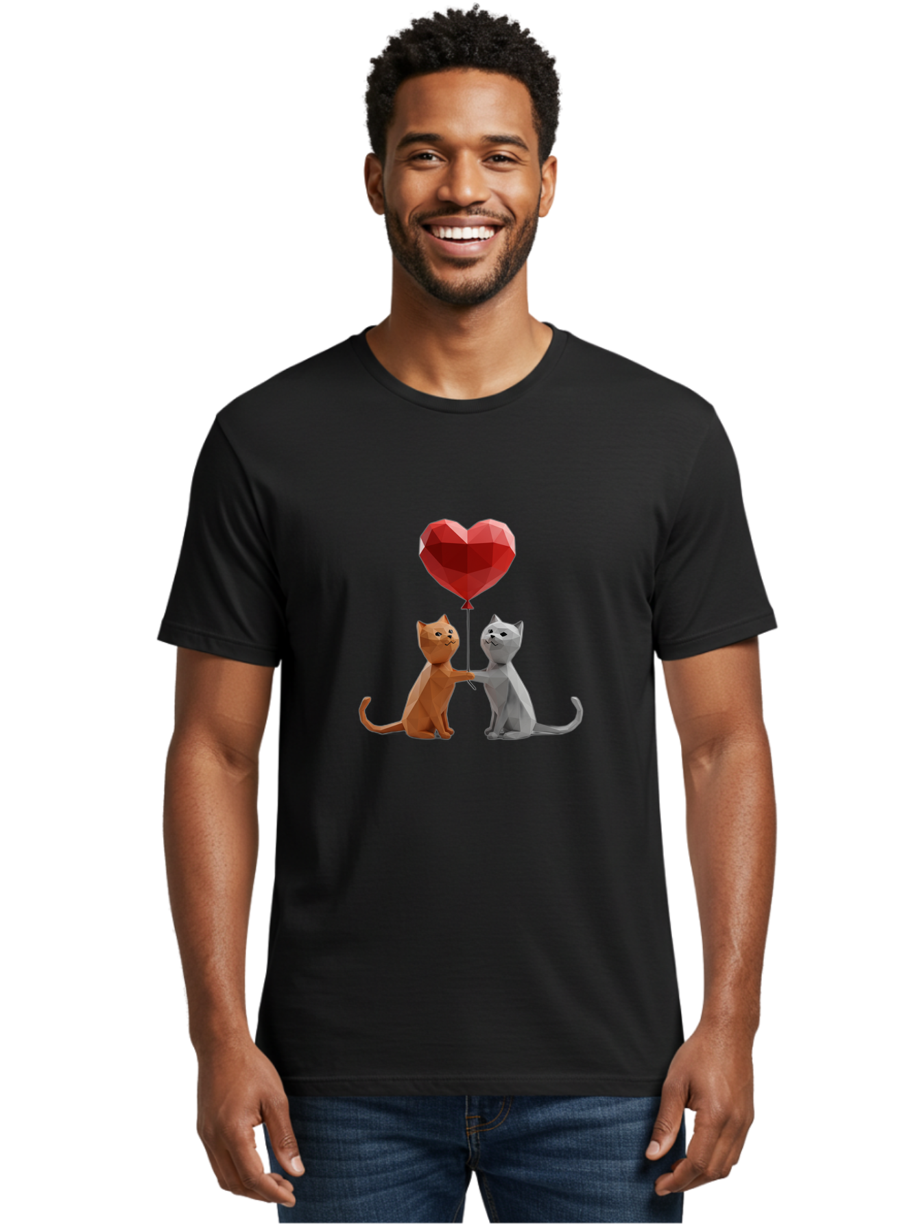 Cats-Holding-Heart-Balloon Men'S Graphic Tee, 100% Cotton, Comfortable Casual Summer Wear, Machine Washable, Vintage Camera, Old Camera, Antique Camera, Black Camera, Classic Photography, Photography Equipment, Nostalgic Device, Film Camera, Bah721