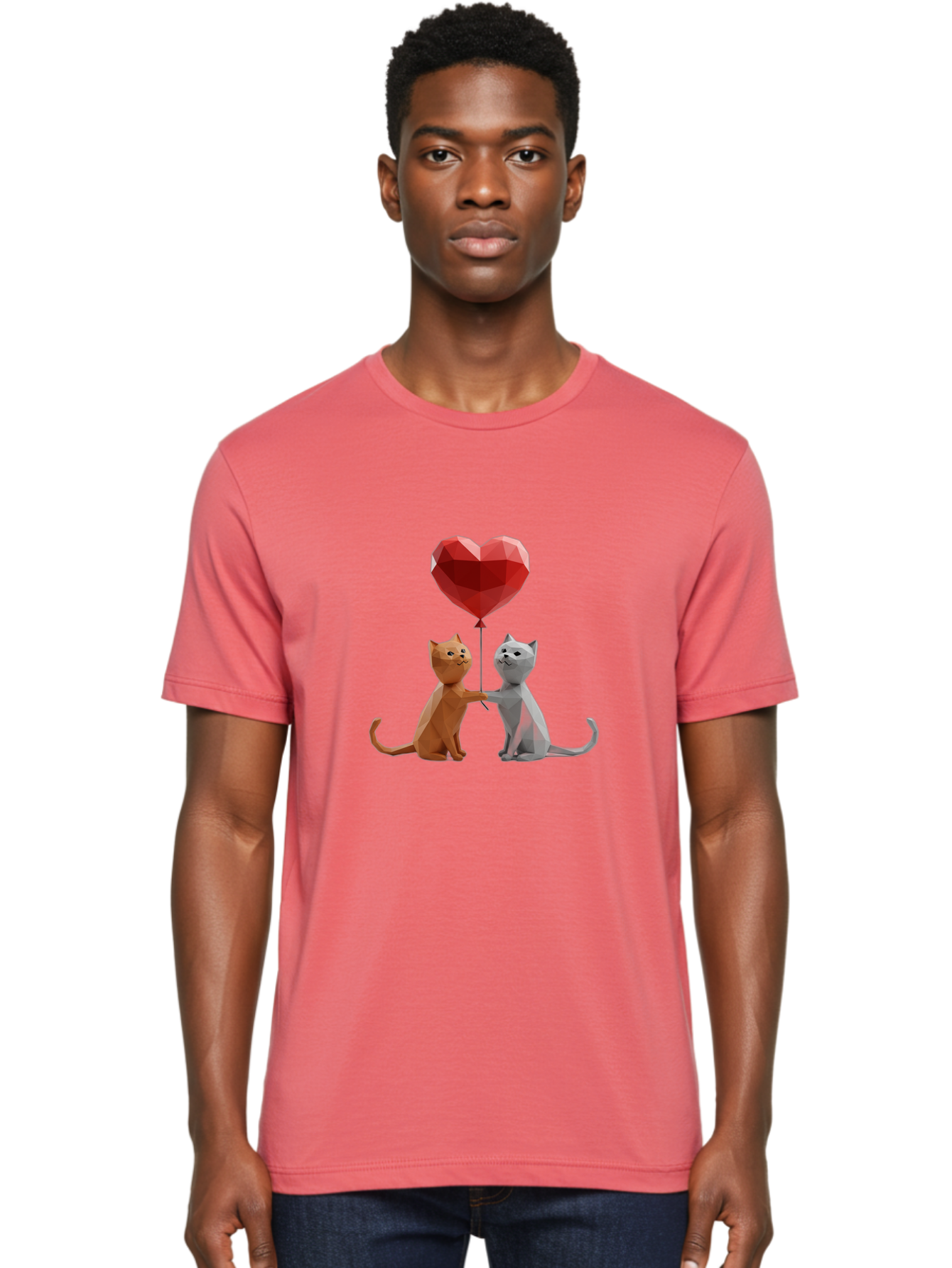 Cats-Holding-Heart-Balloon Men'S Graphic Tee, 100% Cotton, Comfortable Casual Summer Wear, Machine Washable, Vintage Camera, Old Camera, Antique Camera, Black Camera, Classic Photography, Photography Equipment, Nostalgic Device, Film Camera, Bah721