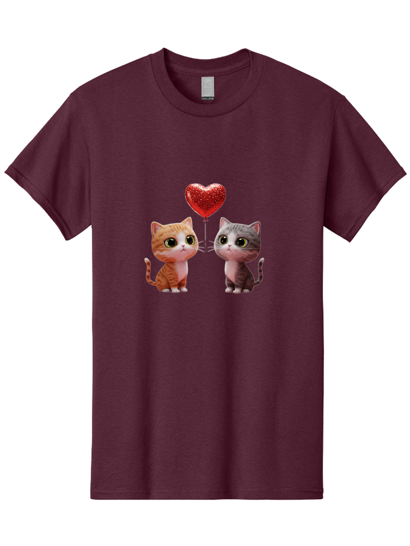 Cats-With-Heart-Balloon-1 Men'S Graphic Tee, 100% Cotton, Comfortable Casual Summer Wear, Machine Washable, Vintage Camera, Old Camera, Antique Camera, Black Camera, Classic Photography, Photography Equipment, Nostalgic Device, Film Camera, Bah722