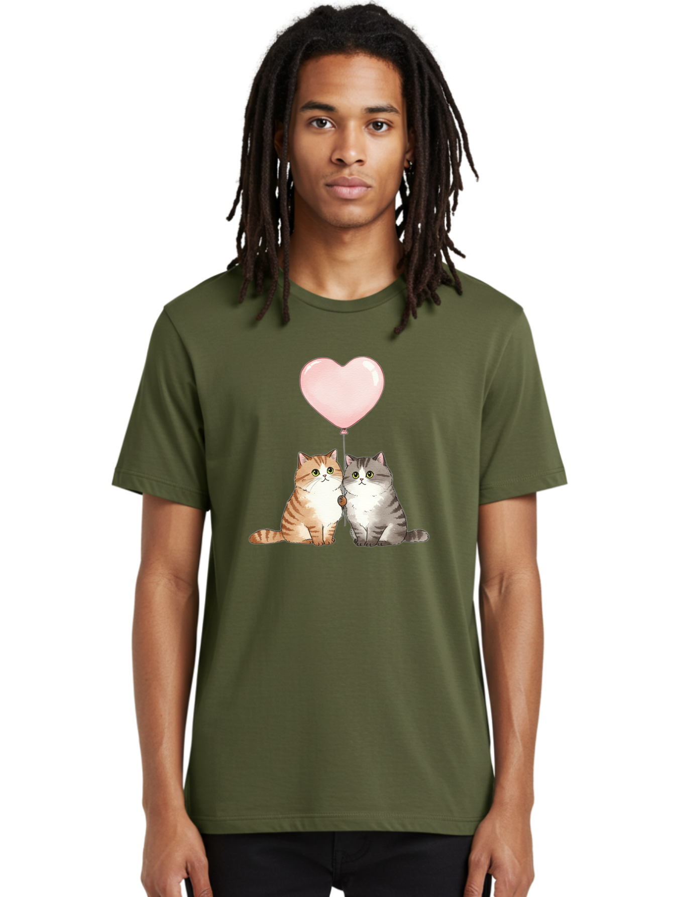 Cats-With-Heart-Balloon-2 Men'S Graphic Tee, 100% Cotton, Comfortable Casual Summer Wear, Machine Washable, Vintage Camera, Old Camera, Antique Camera, Black Camera, Classic Photography, Photography Equipment, Nostalgic Device, Film Camera, Bah723