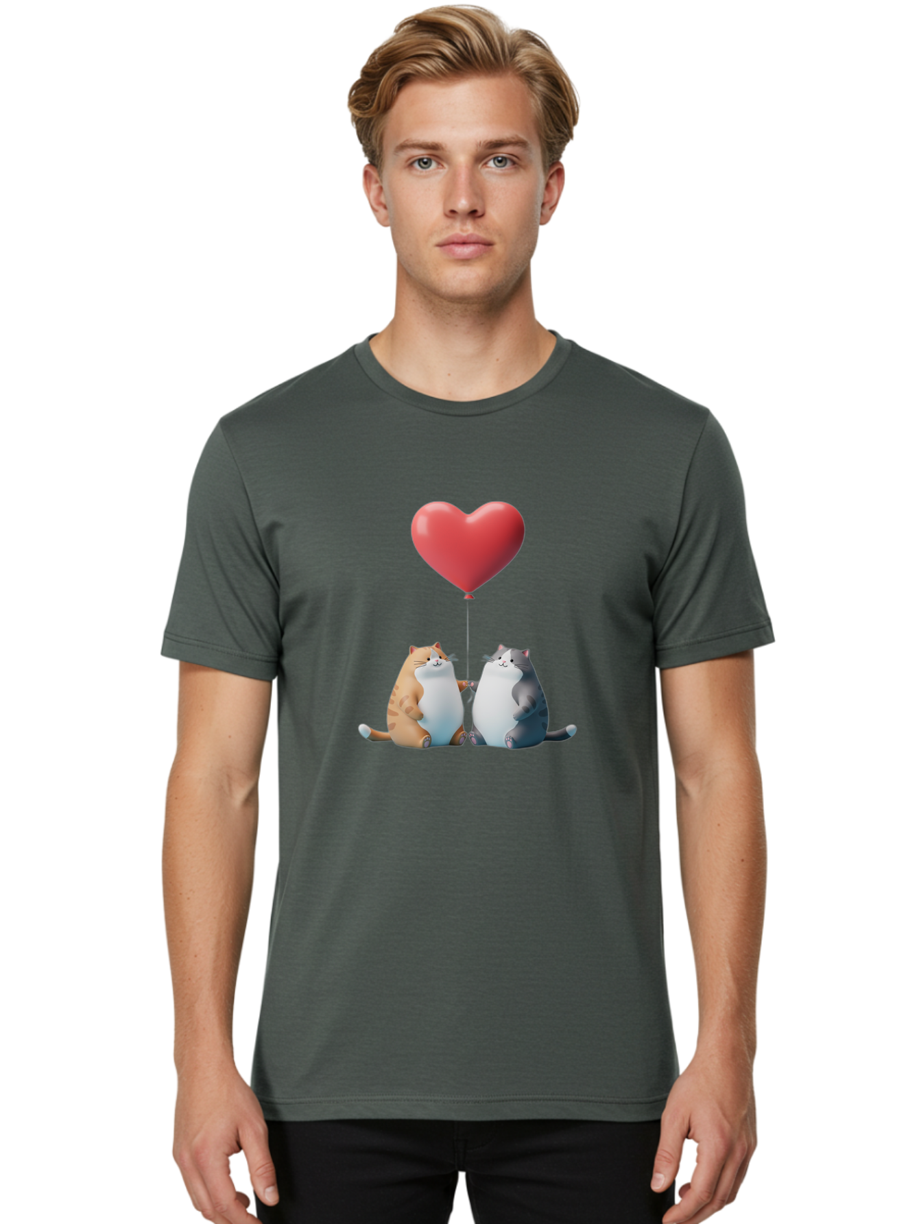 Cats-With-Heart-Balloon Men'S Graphic Tee, 100% Cotton, Comfortable Casual Summer Wear, Machine Washable, Vintage Camera, Old Camera, Antique Camera, Black Camera, Classic Photography, Photography Equipment, Nostalgic Device, Film Camera, Bah724