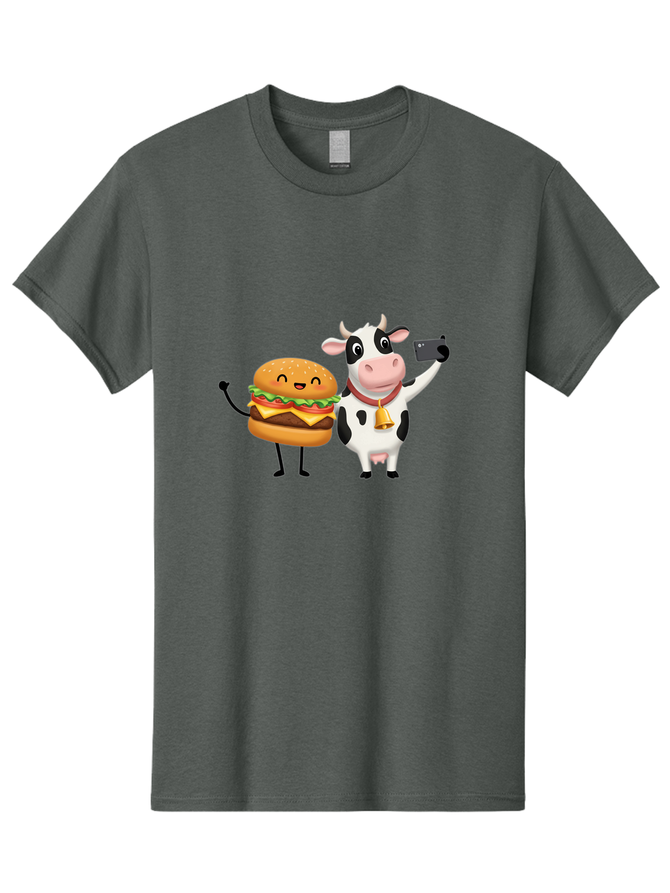 Cheeseburger-Cow Men'S Graphic Tee, 100% Cotton, Comfortable Casual Summer Wear, Machine Washable, Vintage Camera, Old Camera, Antique Camera, Black Camera, Classic Photography, Photography Equipment, Nostalgic Device, Film Camera, Camera Art Bah727