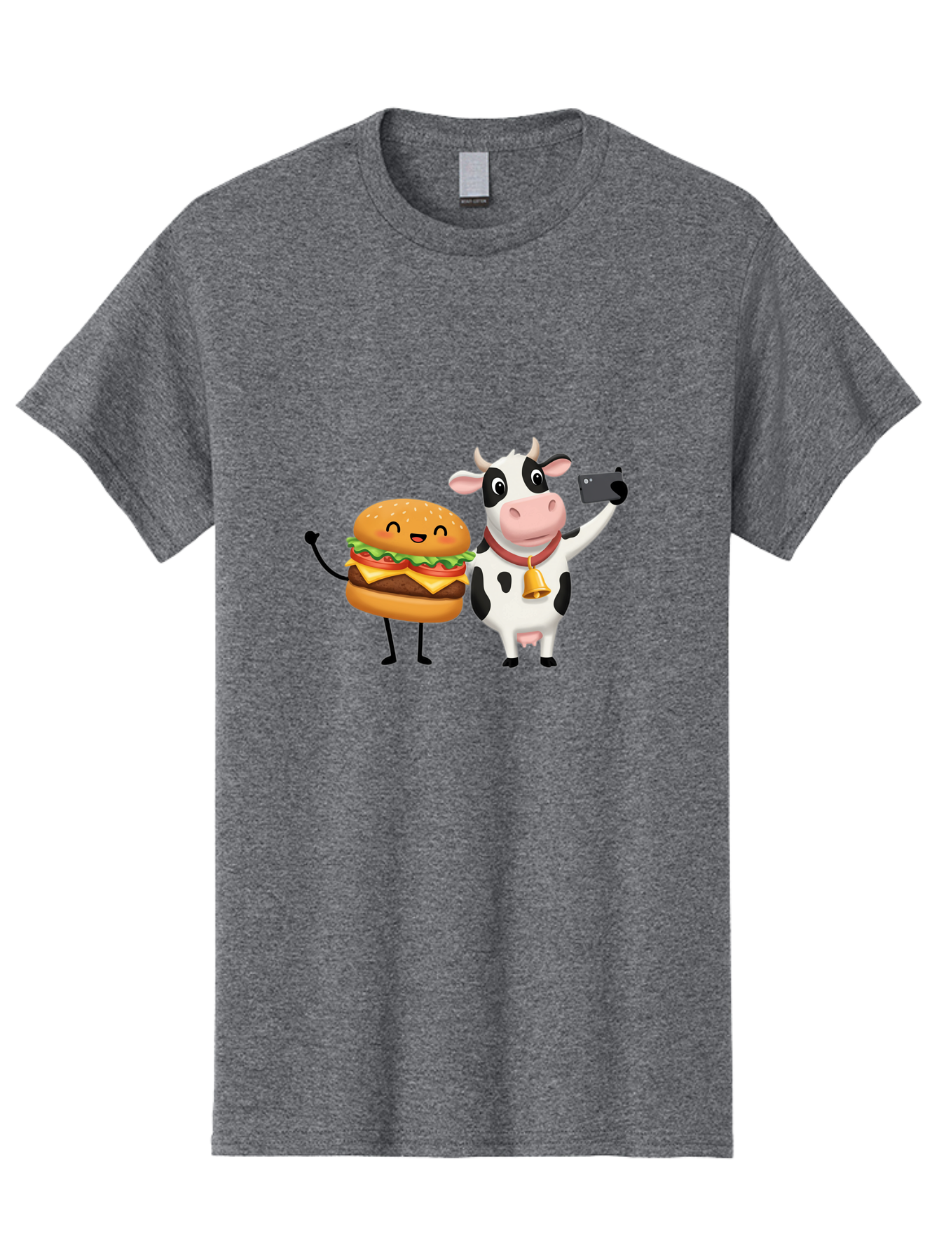 Cheeseburger-Cow Men'S Graphic Tee, 100% Cotton, Comfortable Casual Summer Wear, Machine Washable, Vintage Camera, Old Camera, Antique Camera, Black Camera, Classic Photography, Photography Equipment, Nostalgic Device, Film Camera, Camera Art Bah727