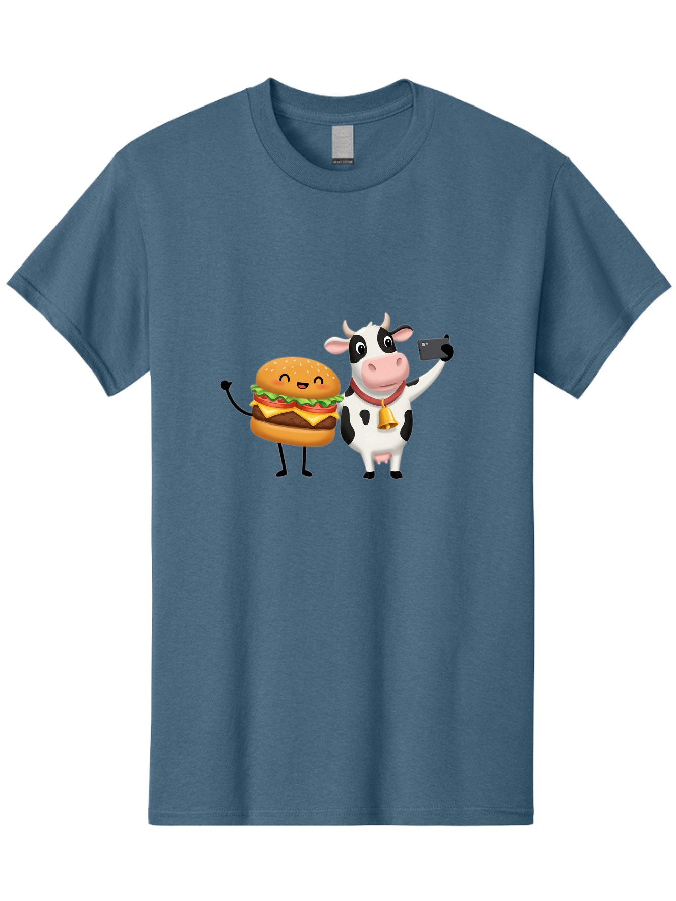 Cheeseburger-Cow Men'S Graphic Tee, 100% Cotton, Comfortable Casual Summer Wear, Machine Washable, Vintage Camera, Old Camera, Antique Camera, Black Camera, Classic Photography, Photography Equipment, Nostalgic Device, Film Camera, Camera Art Bah727