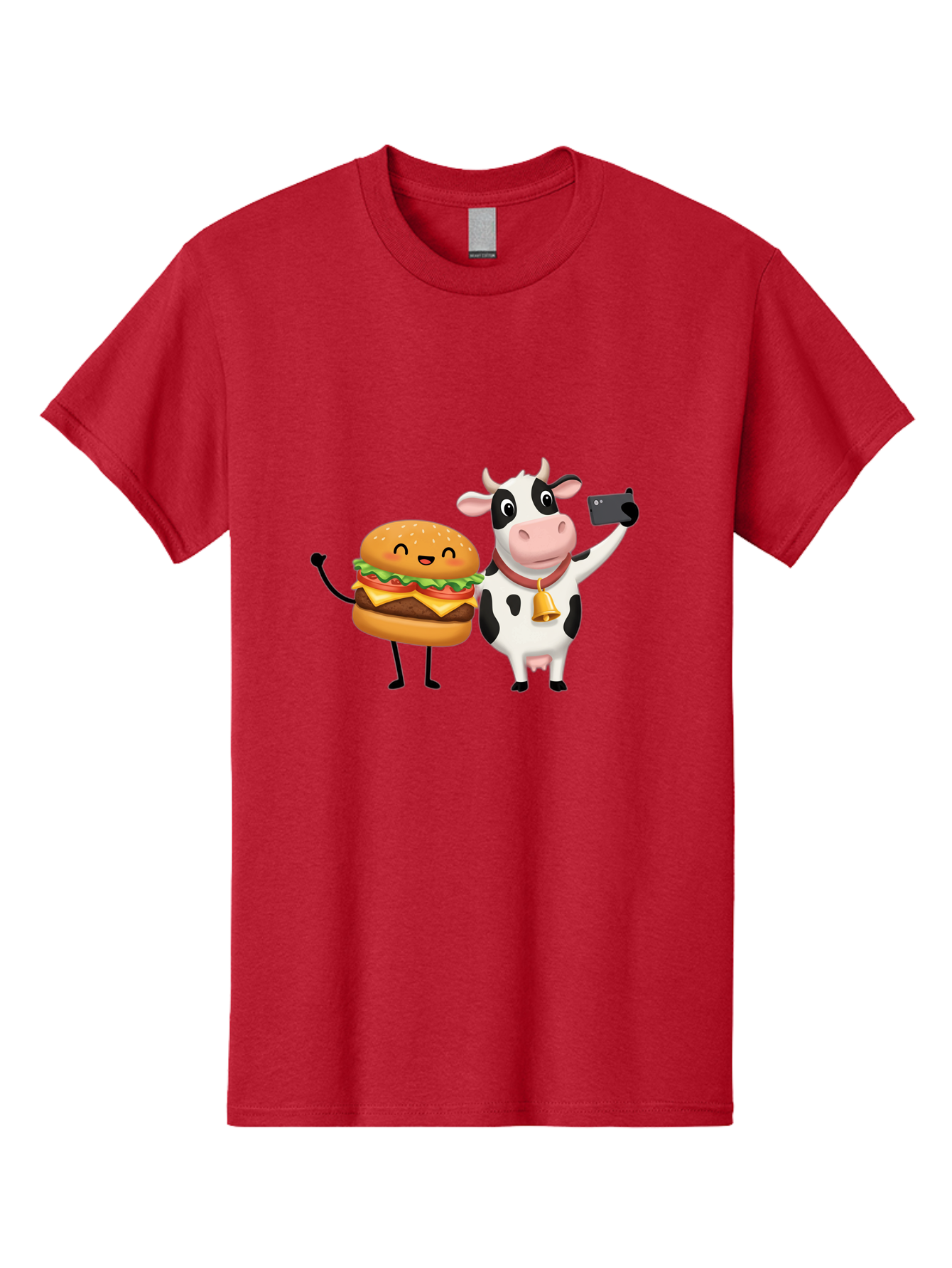 Cheeseburger-Cow Men'S Graphic Tee, 100% Cotton, Comfortable Casual Summer Wear, Machine Washable, Vintage Camera, Old Camera, Antique Camera, Black Camera, Classic Photography, Photography Equipment, Nostalgic Device, Film Camera, Camera Art Bah727