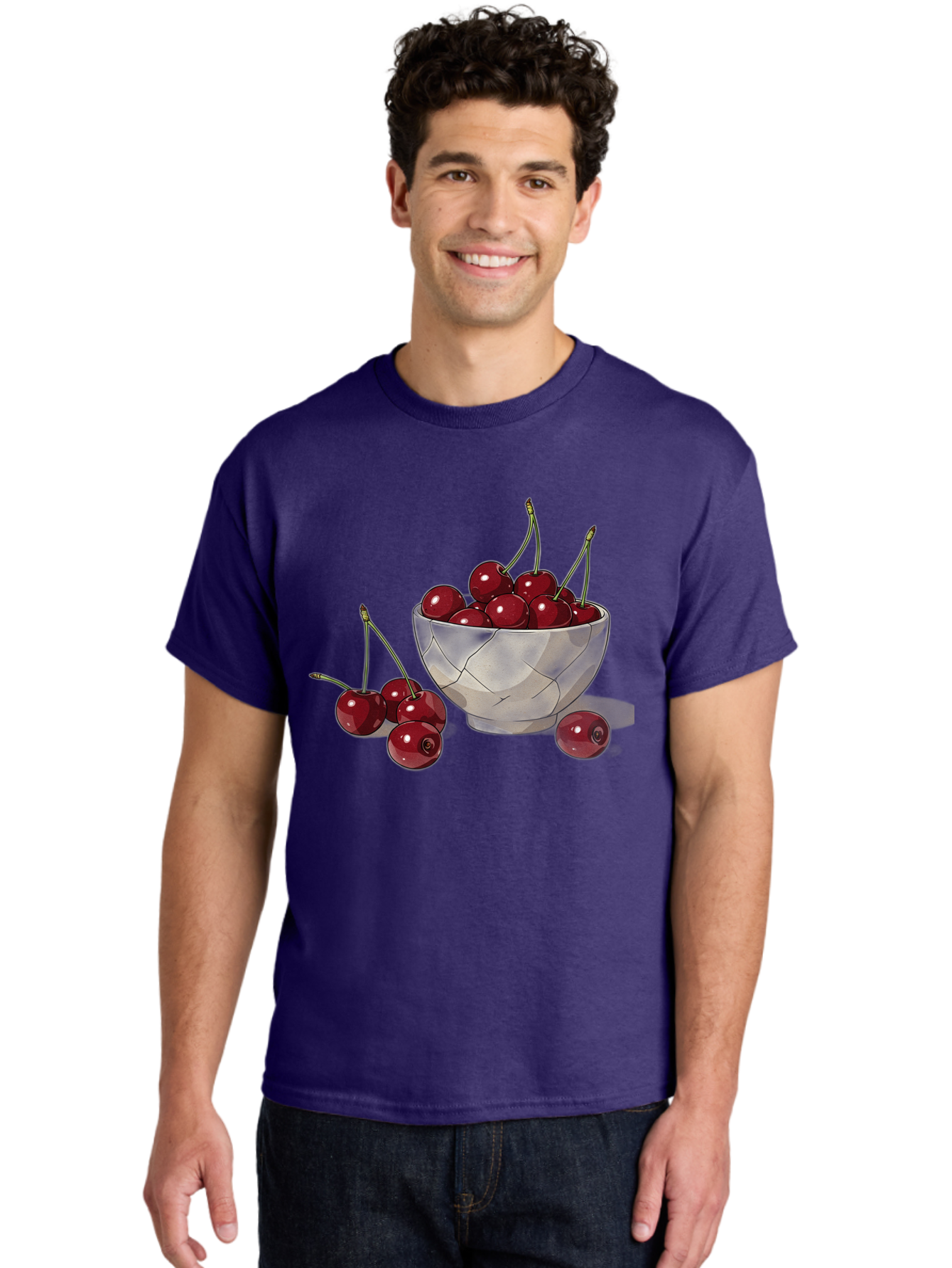 Cherries-1 Men'S Graphic Tee, 100% Cotton, Comfortable Casual Summer Wear, Machine Washable, Vintage Camera, Old Camera, Antique Camera, Black Camera, Classic Photography, Photography Equipment, Nostalgic Device, Film Camera, Camera Art Bah729