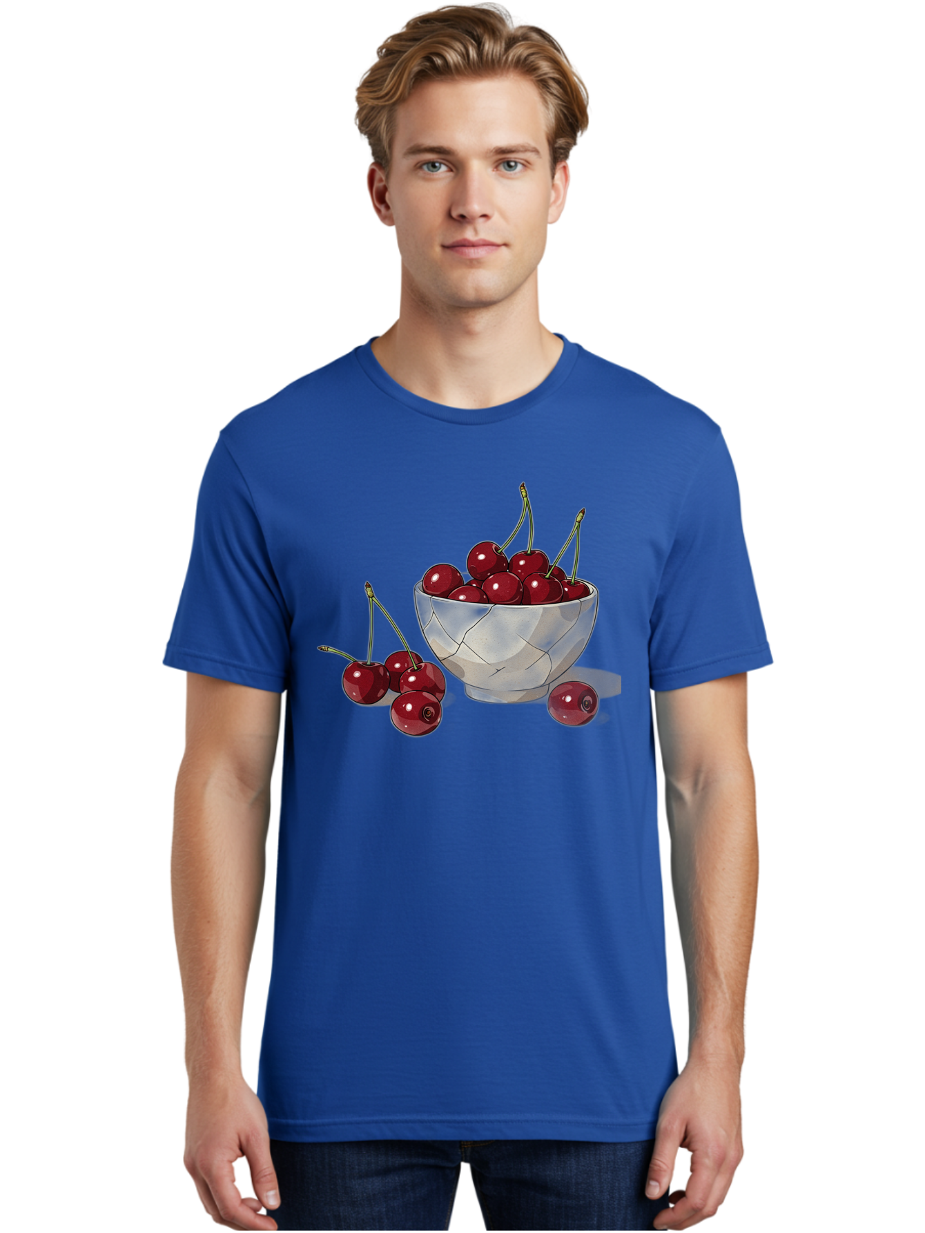 Cherries-1 Men'S Graphic Tee, 100% Cotton, Comfortable Casual Summer Wear, Machine Washable, Vintage Camera, Old Camera, Antique Camera, Black Camera, Classic Photography, Photography Equipment, Nostalgic Device, Film Camera, Camera Art Bah729