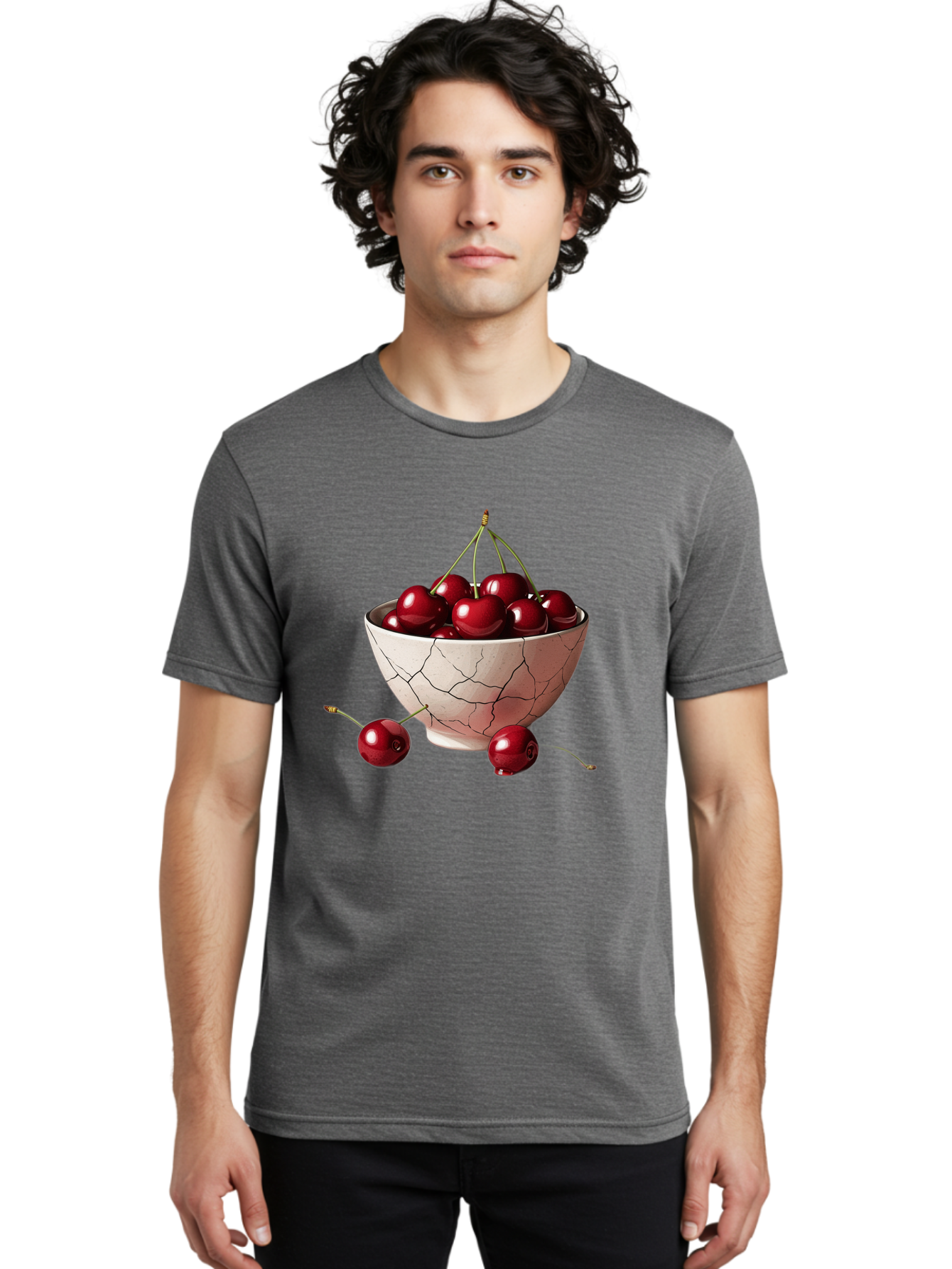 Cherries-2 Men'S Graphic Tee, 100% Cotton, Comfortable Casual Summer Wear, Machine Washable, Vintage Camera, Old Camera, Antique Camera, Black Camera, Classic Photography, Photography Equipment, Nostalgic Device, Film Camera, Camera Art Bah730