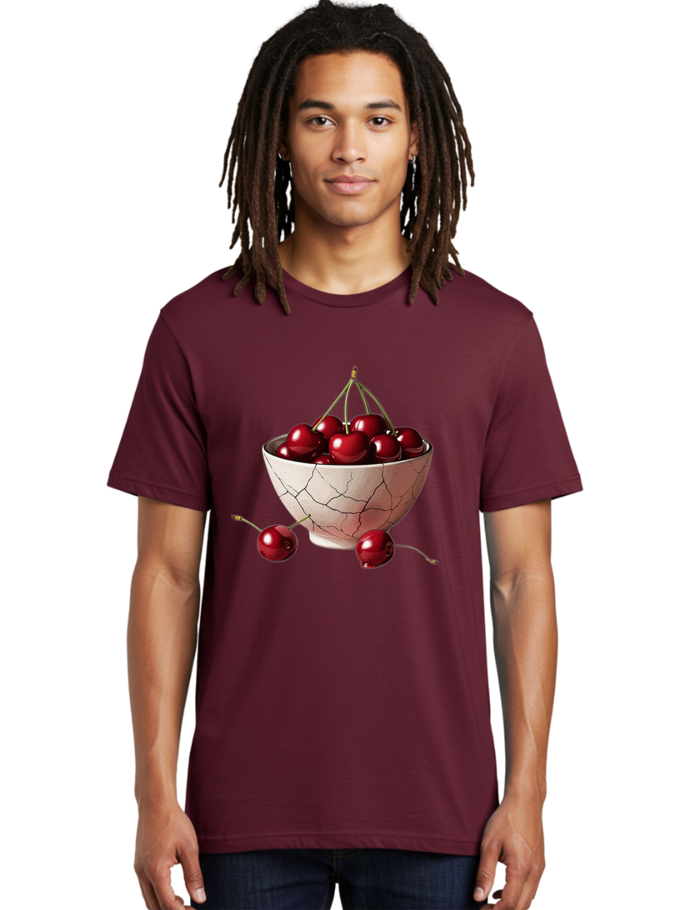 Cherries-2 Men'S Graphic Tee, 100% Cotton, Comfortable Casual Summer Wear, Machine Washable, Vintage Camera, Old Camera, Antique Camera, Black Camera, Classic Photography, Photography Equipment, Nostalgic Device, Film Camera, Camera Art Bah730