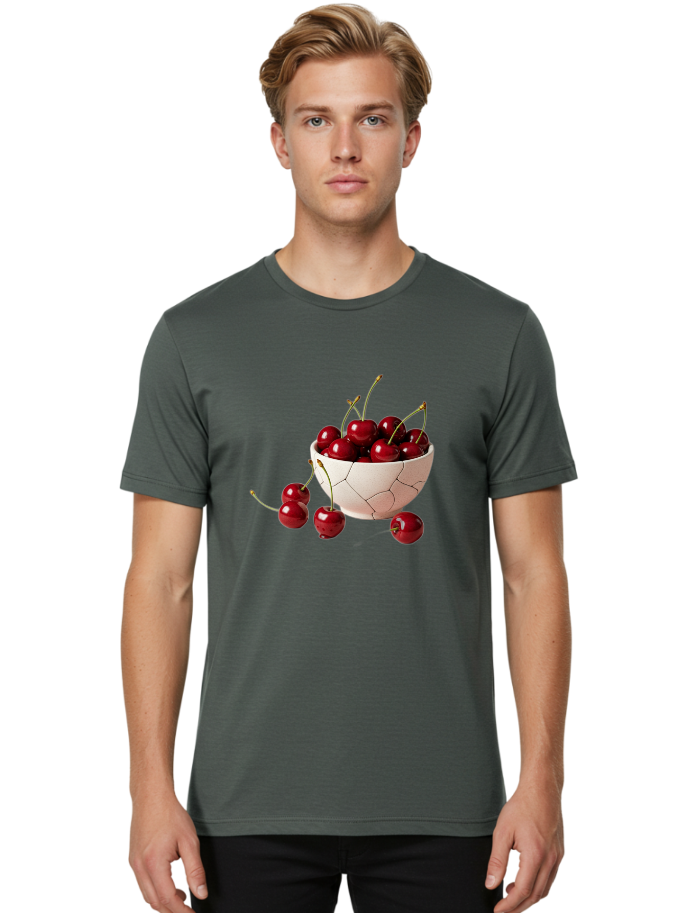 Cherries-In-A-Cracked-Egg Men'S Graphic Tee, 100% Cotton, Comfortable Casual Summer Wear, Machine Washable, Vintage Camera, Old Camera, Antique Camera, Black Camera, Classic Photography, Photography Equipment, Nostalgic Device, Film Camera, Bah731