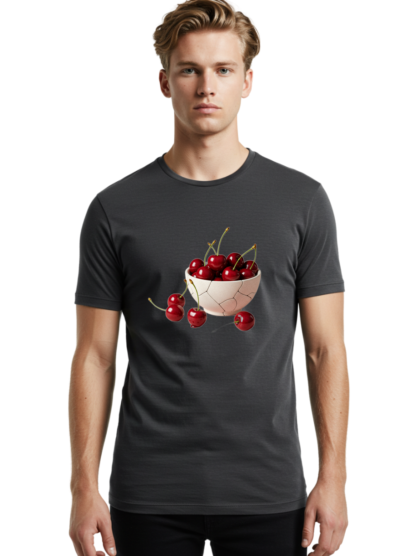 Cherries-In-A-Cracked-Egg Men'S Graphic Tee, 100% Cotton, Comfortable Casual Summer Wear, Machine Washable, Vintage Camera, Old Camera, Antique Camera, Black Camera, Classic Photography, Photography Equipment, Nostalgic Device, Film Camera, Bah731