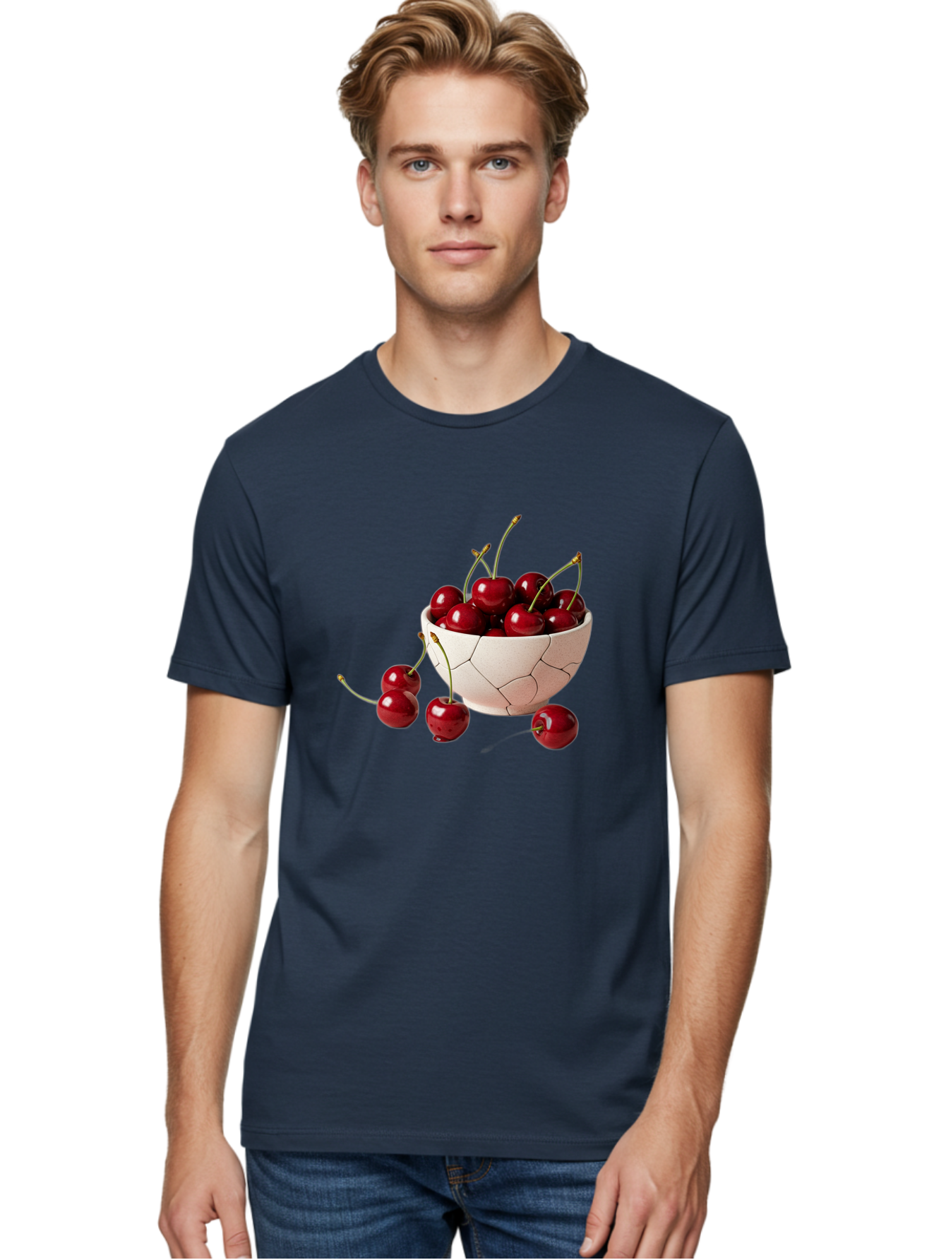 Cherries-In-A-Cracked-Egg Men'S Graphic Tee, 100% Cotton, Comfortable Casual Summer Wear, Machine Washable, Vintage Camera, Old Camera, Antique Camera, Black Camera, Classic Photography, Photography Equipment, Nostalgic Device, Film Camera, Bah731